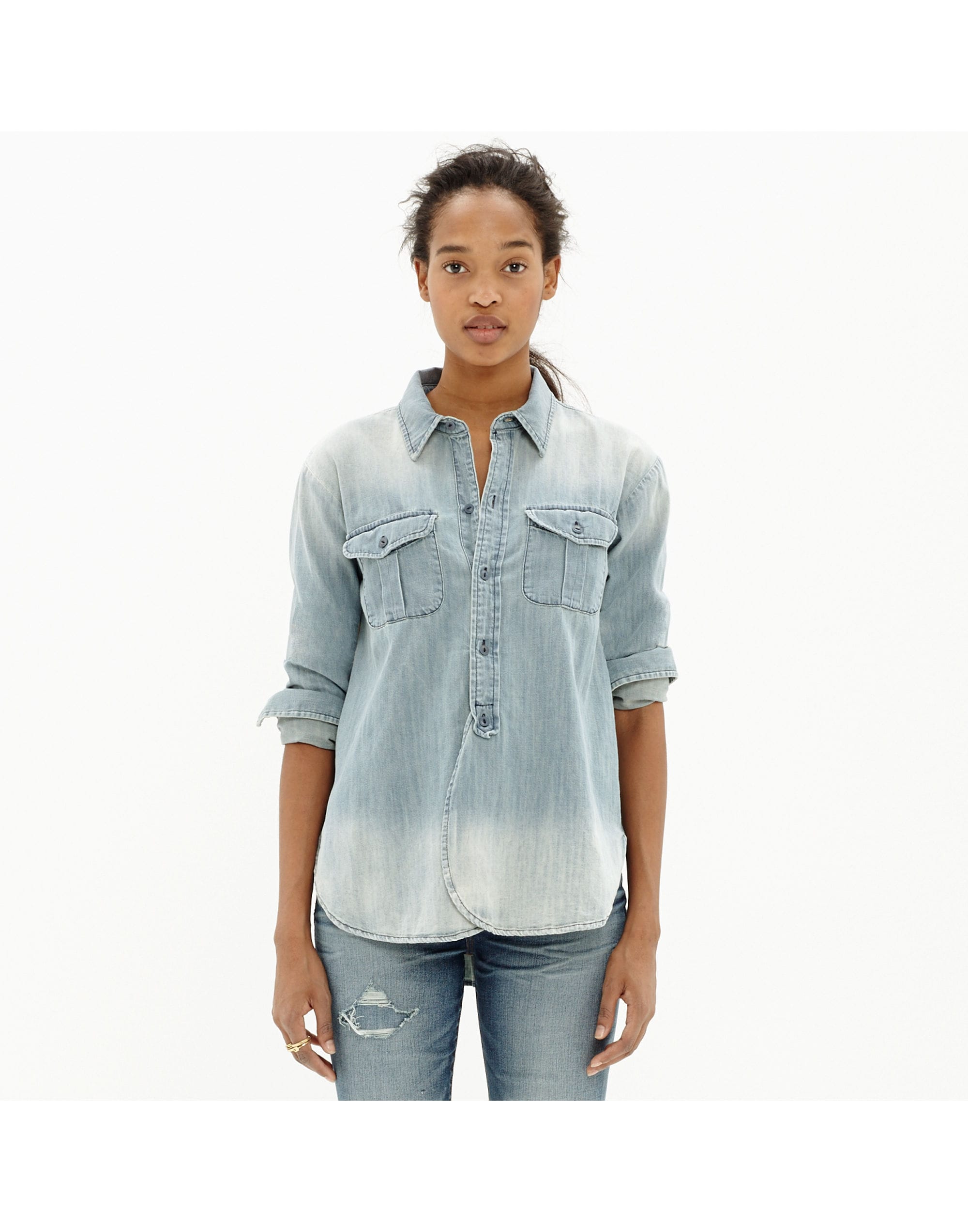 Denim Cargo Workshirt in Edmond Wash