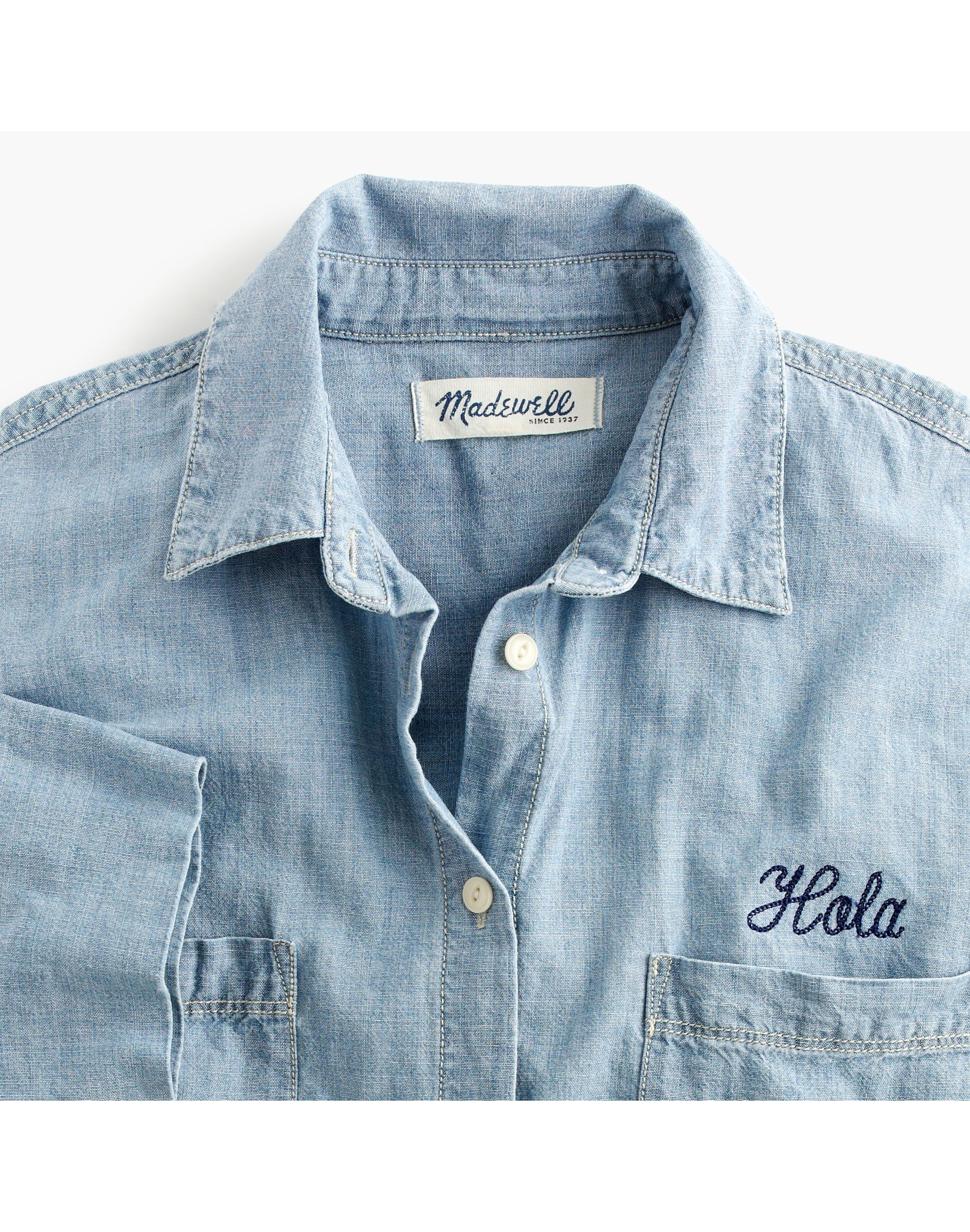 Chambray Sleeveless Shirtdress