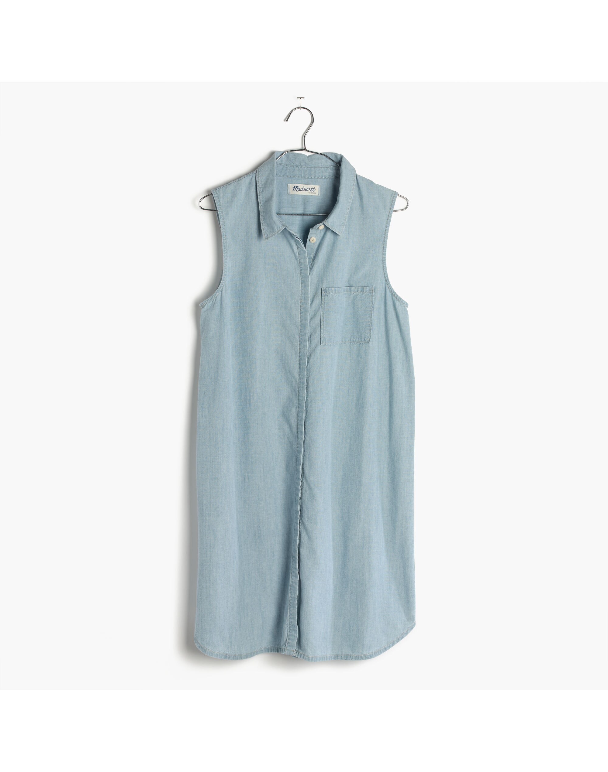 Chambray Sleeveless Shirtdress