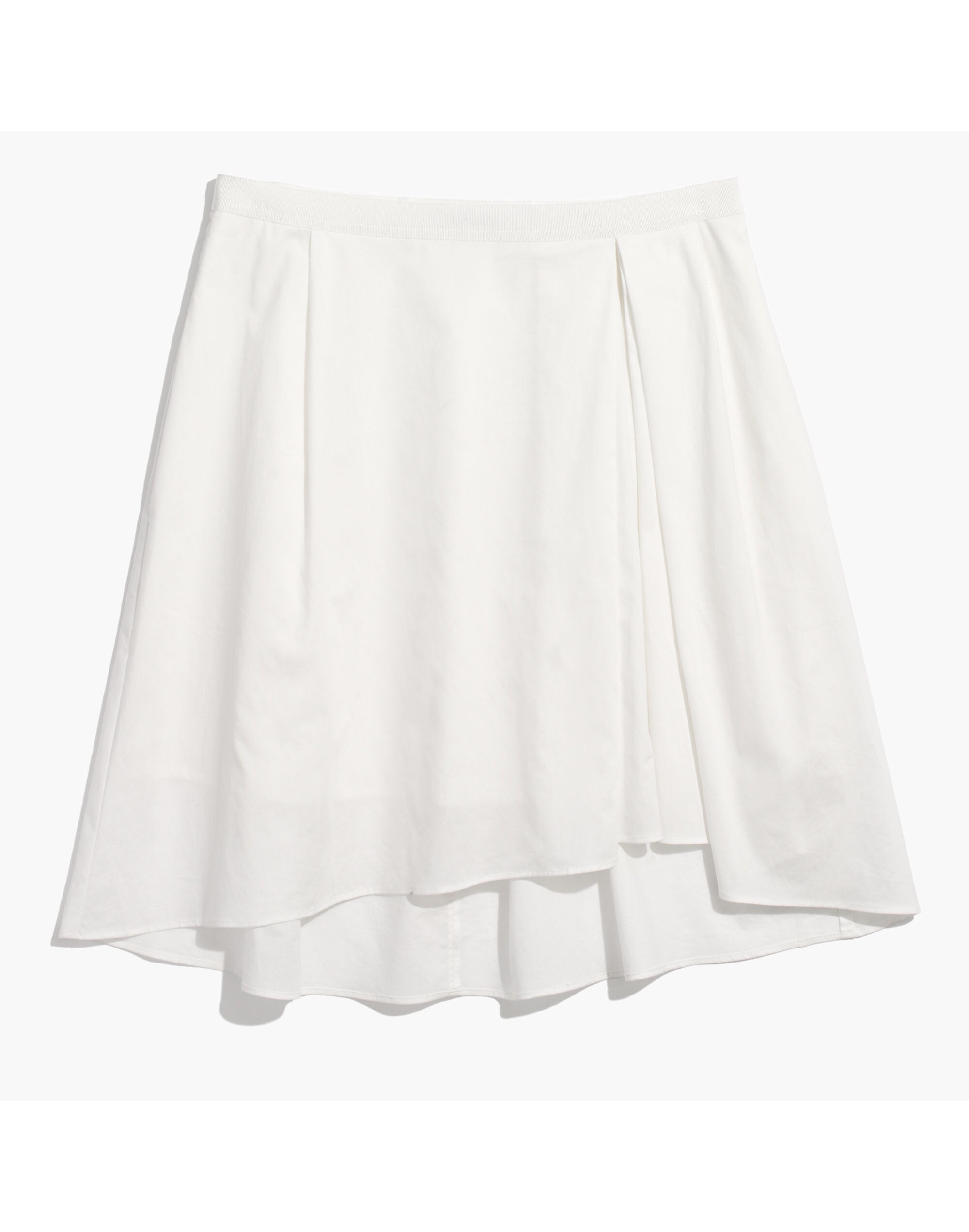 White Side-Pleat Mini Skirt