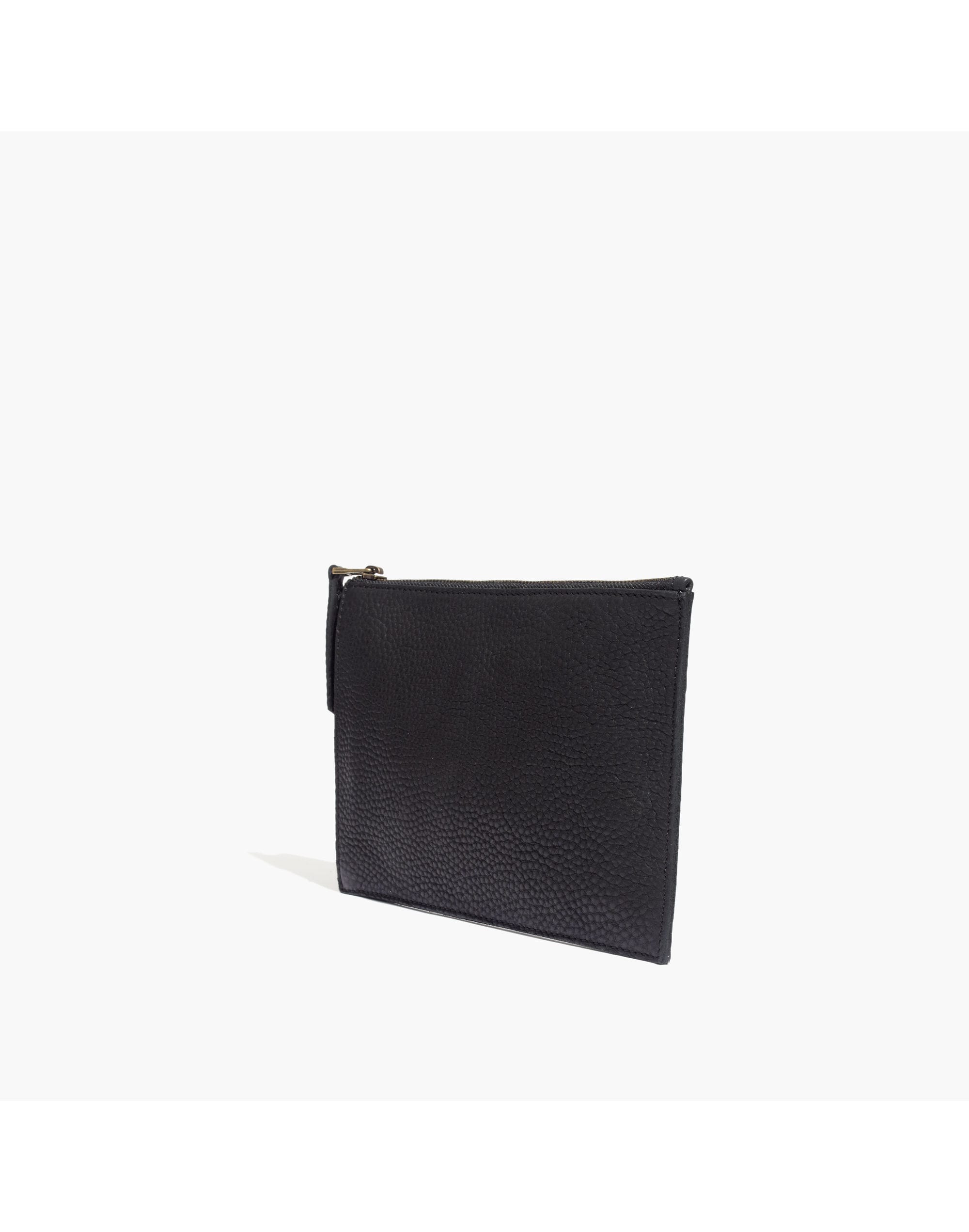 The Textured Leather Pouch Clutch