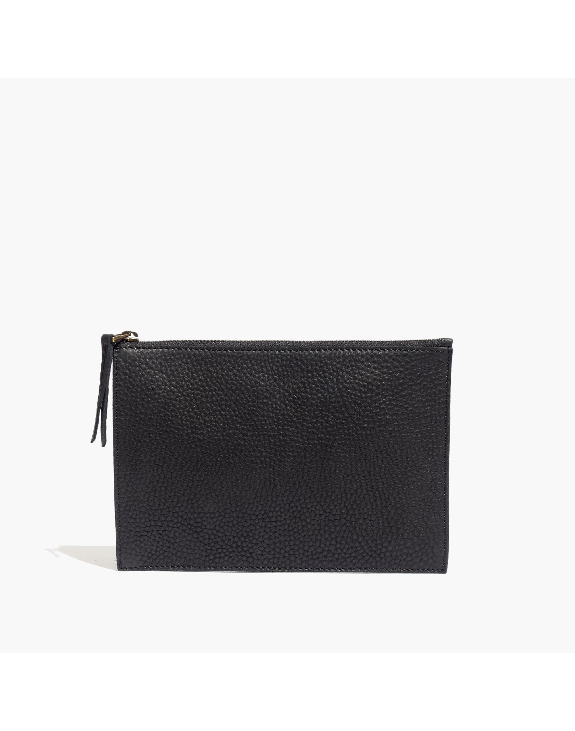 The Textured Leather Pouch Clutch