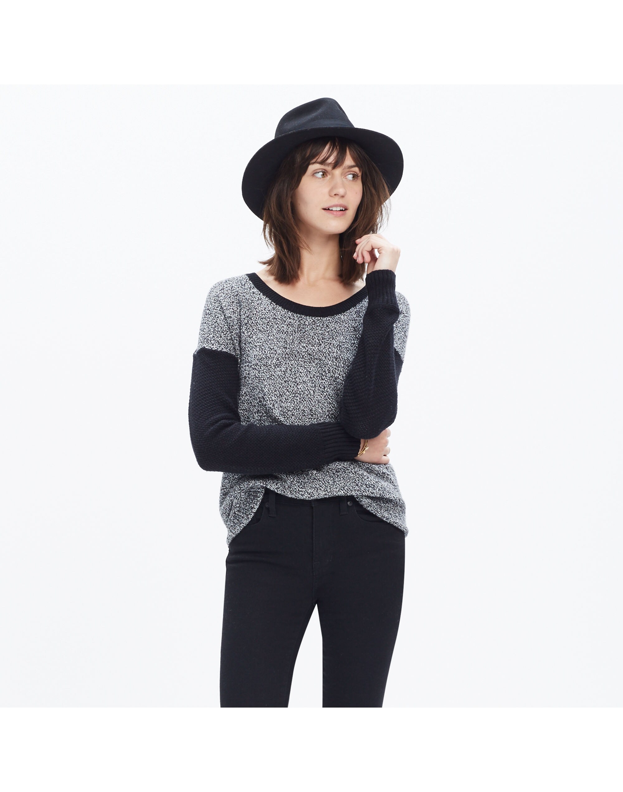 chronicle texture pullover sweater in colorblock