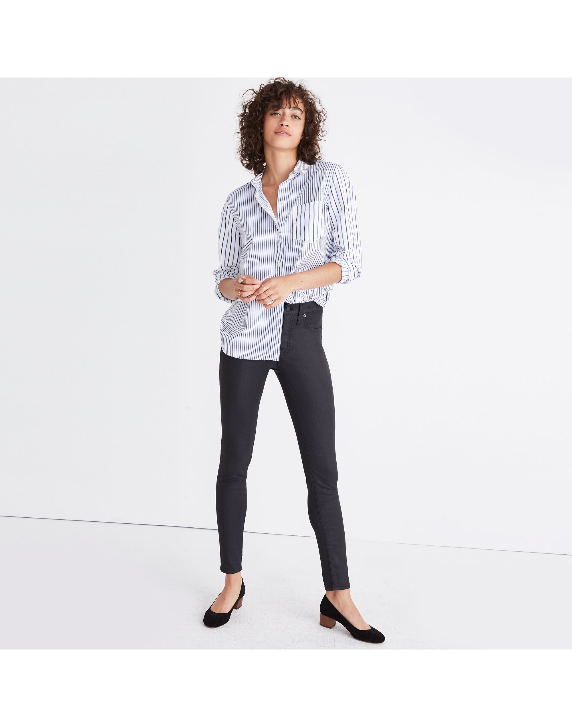 9" High-Rise Skinny Jeans: Coated Edition