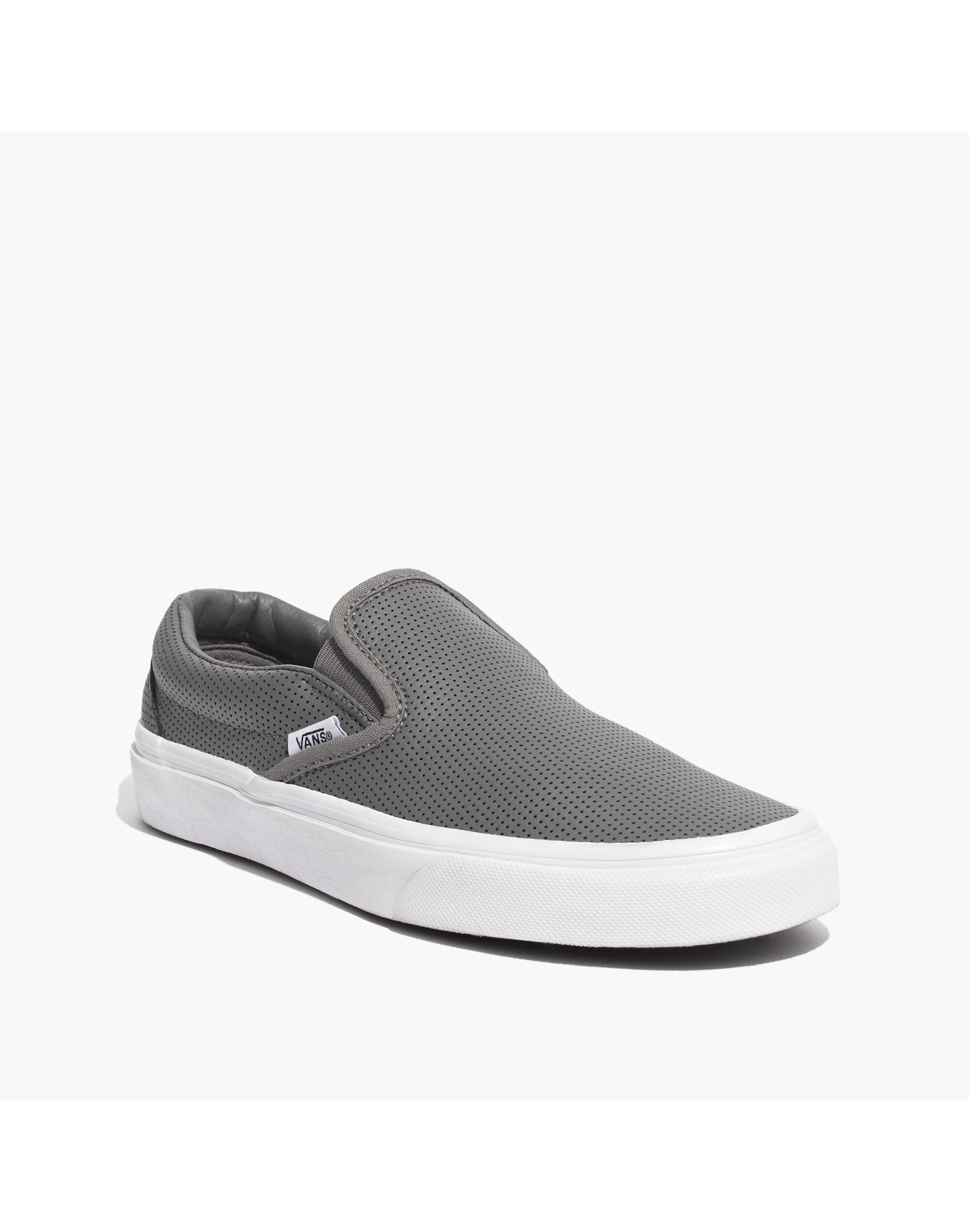 Vans&reg; Classic Slip-On Sneakers in Grey Perforated Leather