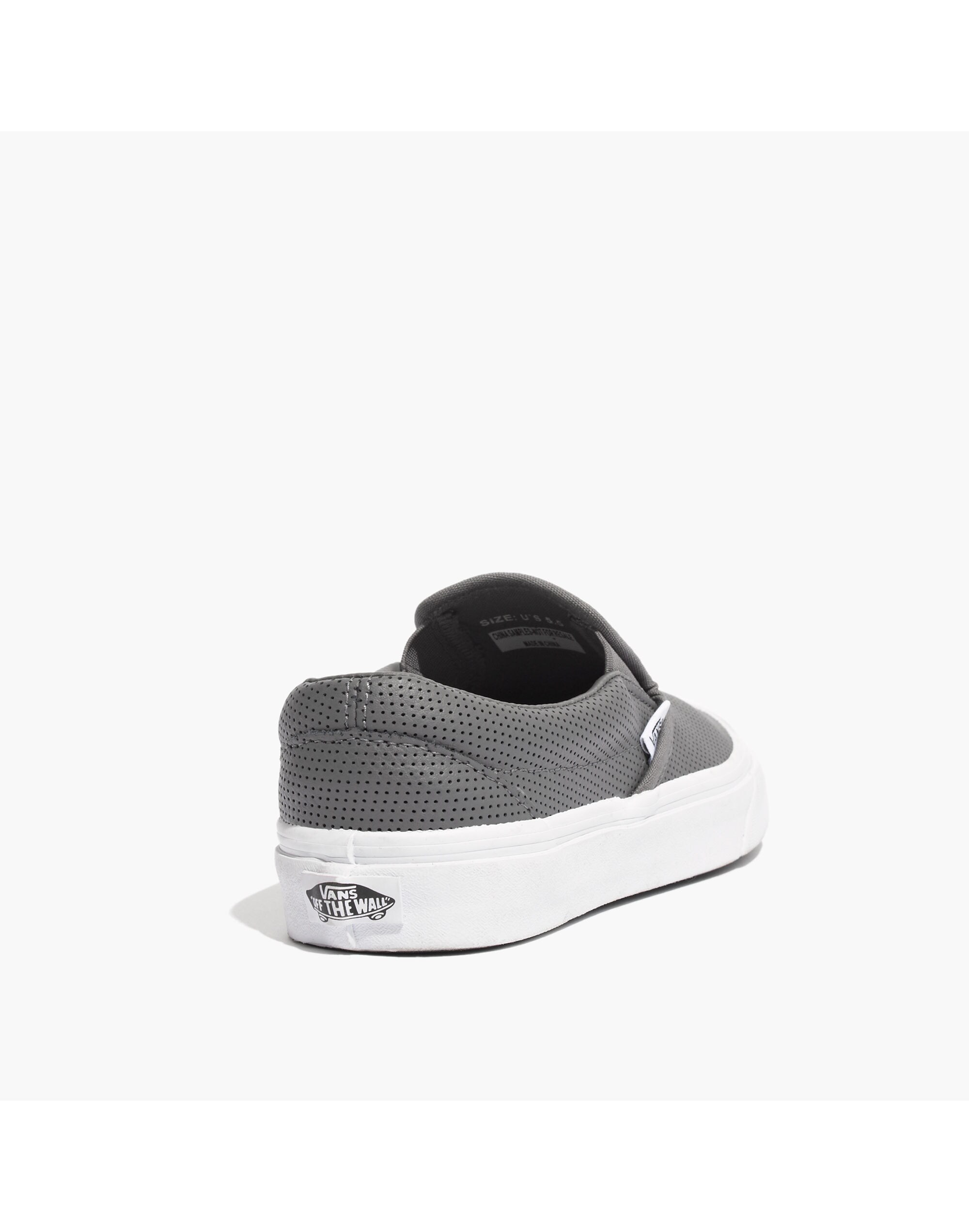 Vans&reg; Classic Slip-On Sneakers in Grey Perforated Leather