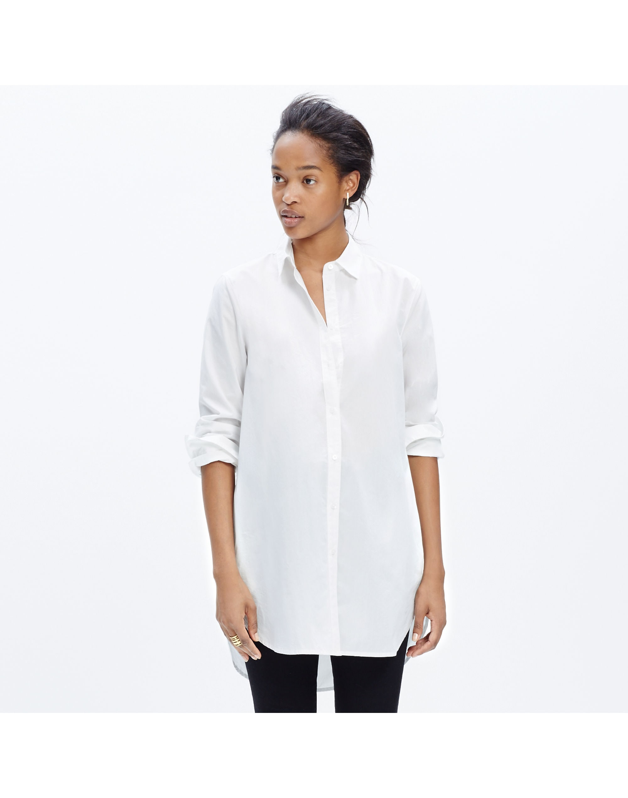 Button-Down Tunic Shirt with Pockets
