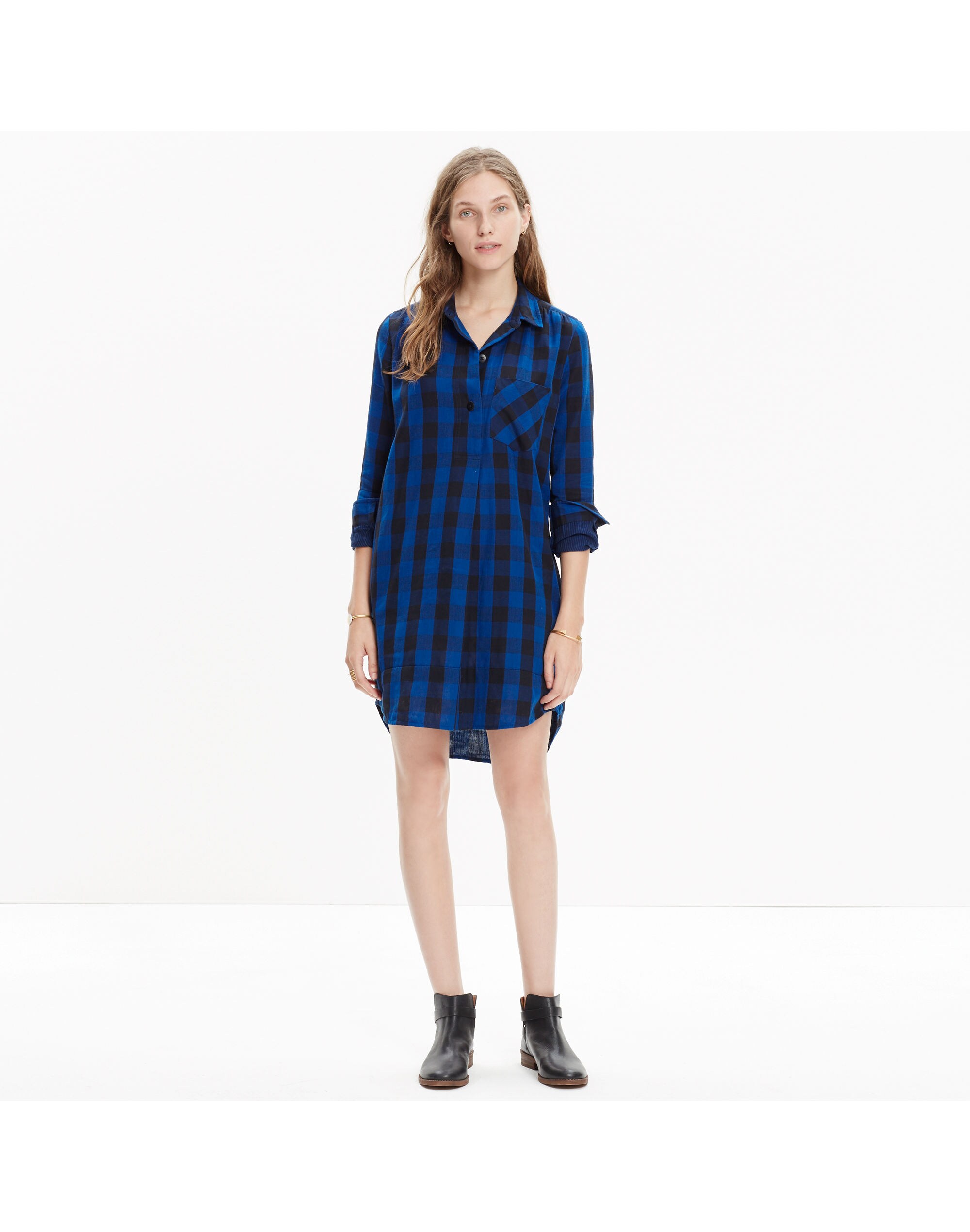 Latitude Shirtdress in Buffalo Check
