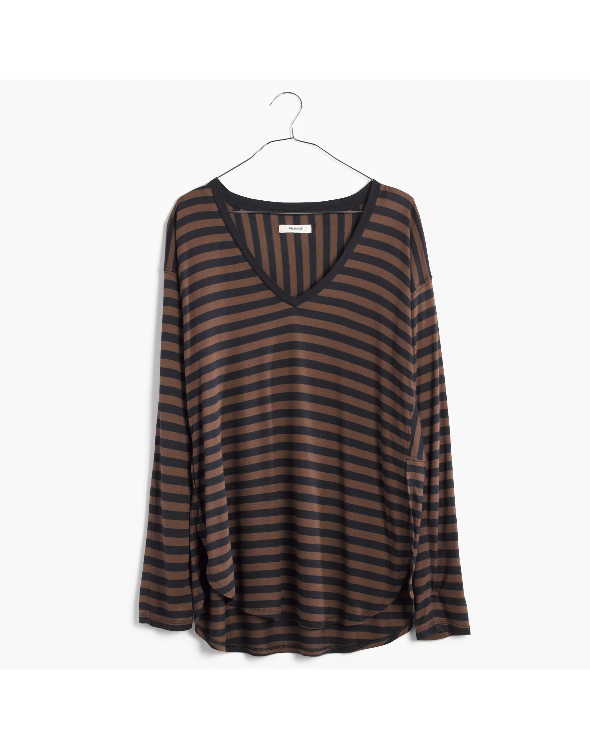 Anthem Long-Sleeve V-Neck Tee in Stripe