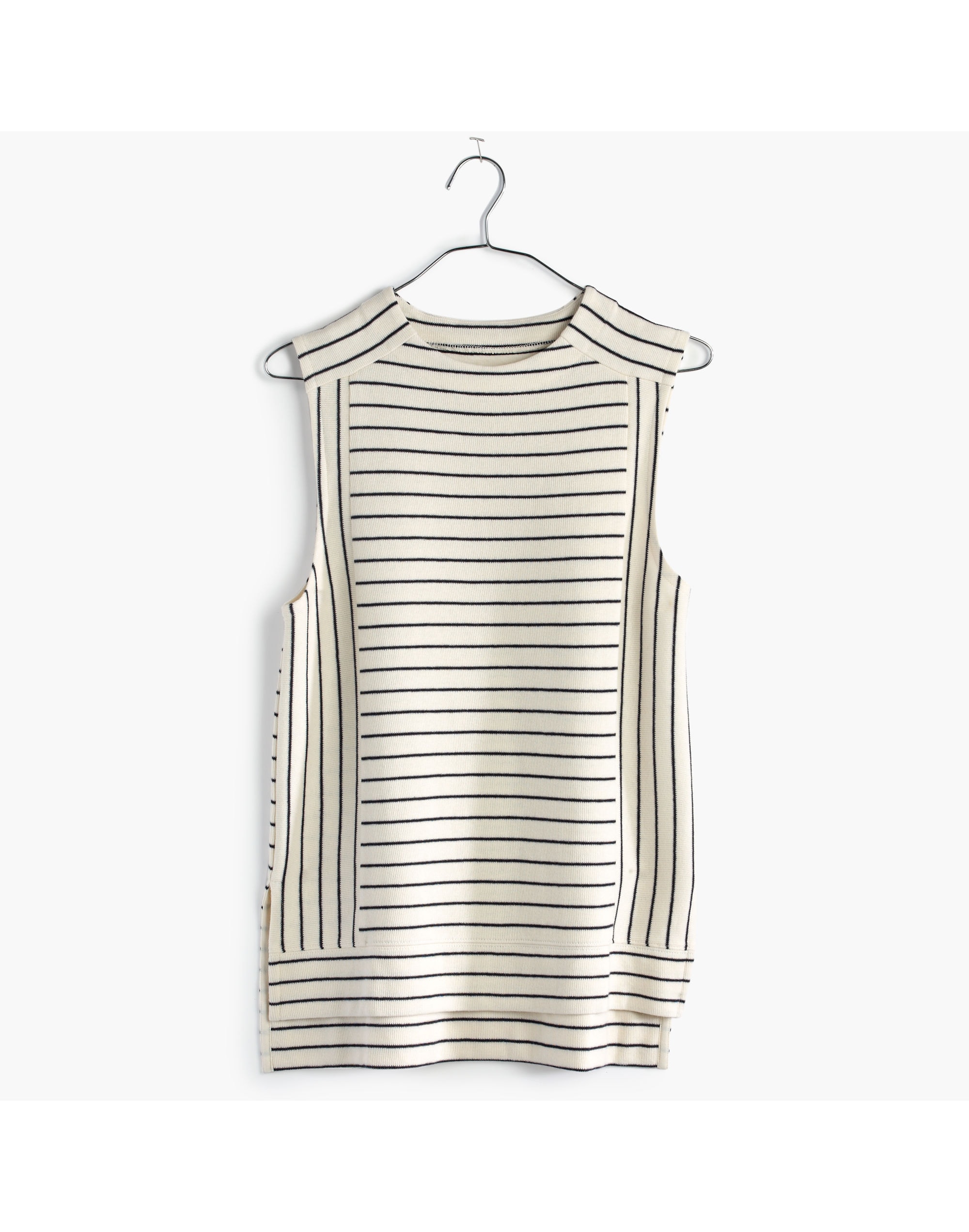 Sleeveless Funnelneck Top in Stripe