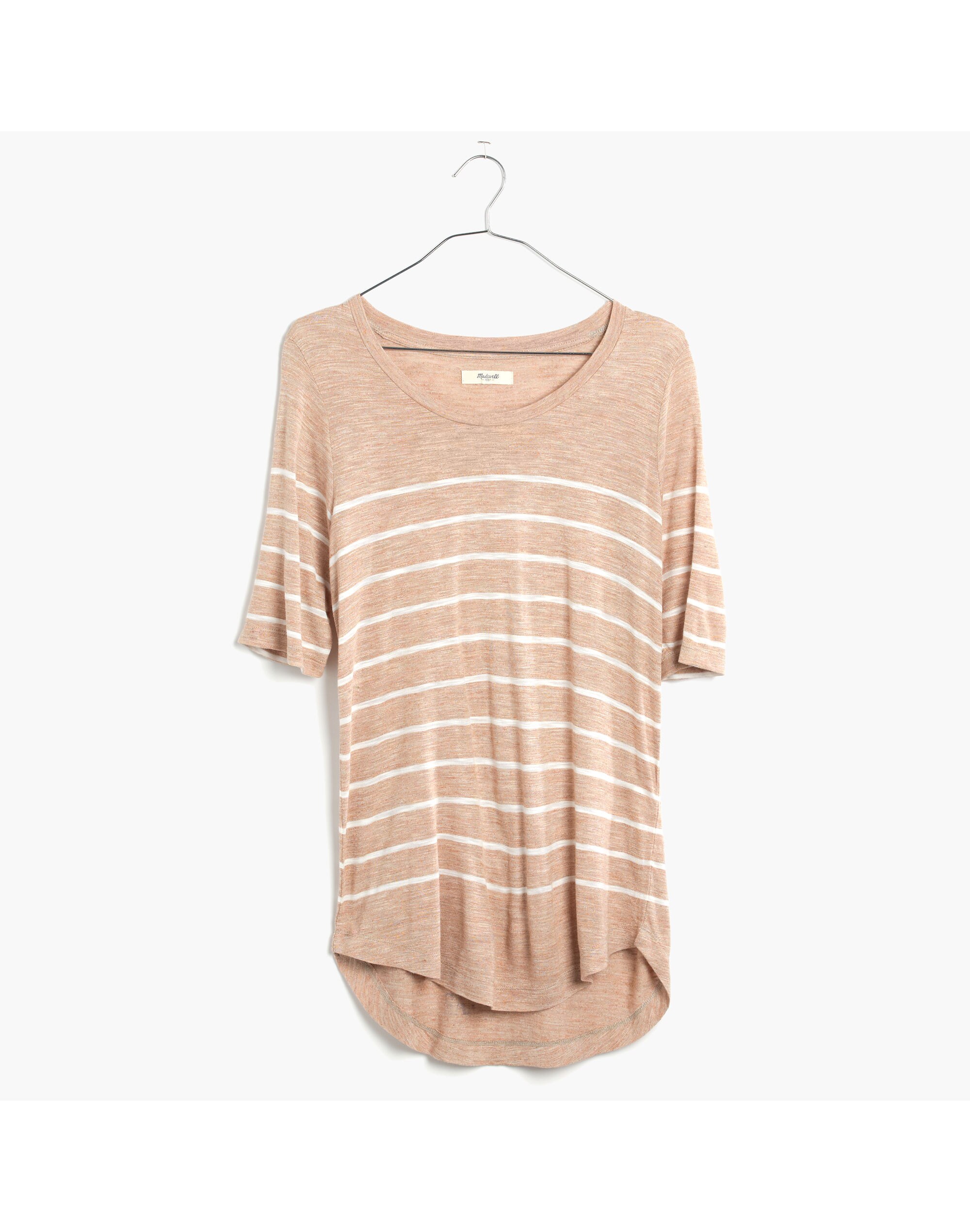 Anthem Curved-Hem Tee in Stripe