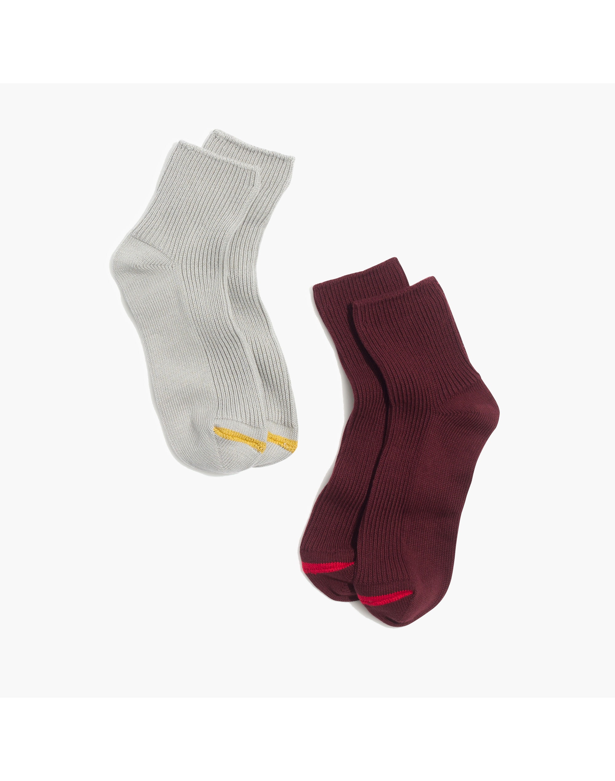 Two-Pack Ribbed Ankle Socks