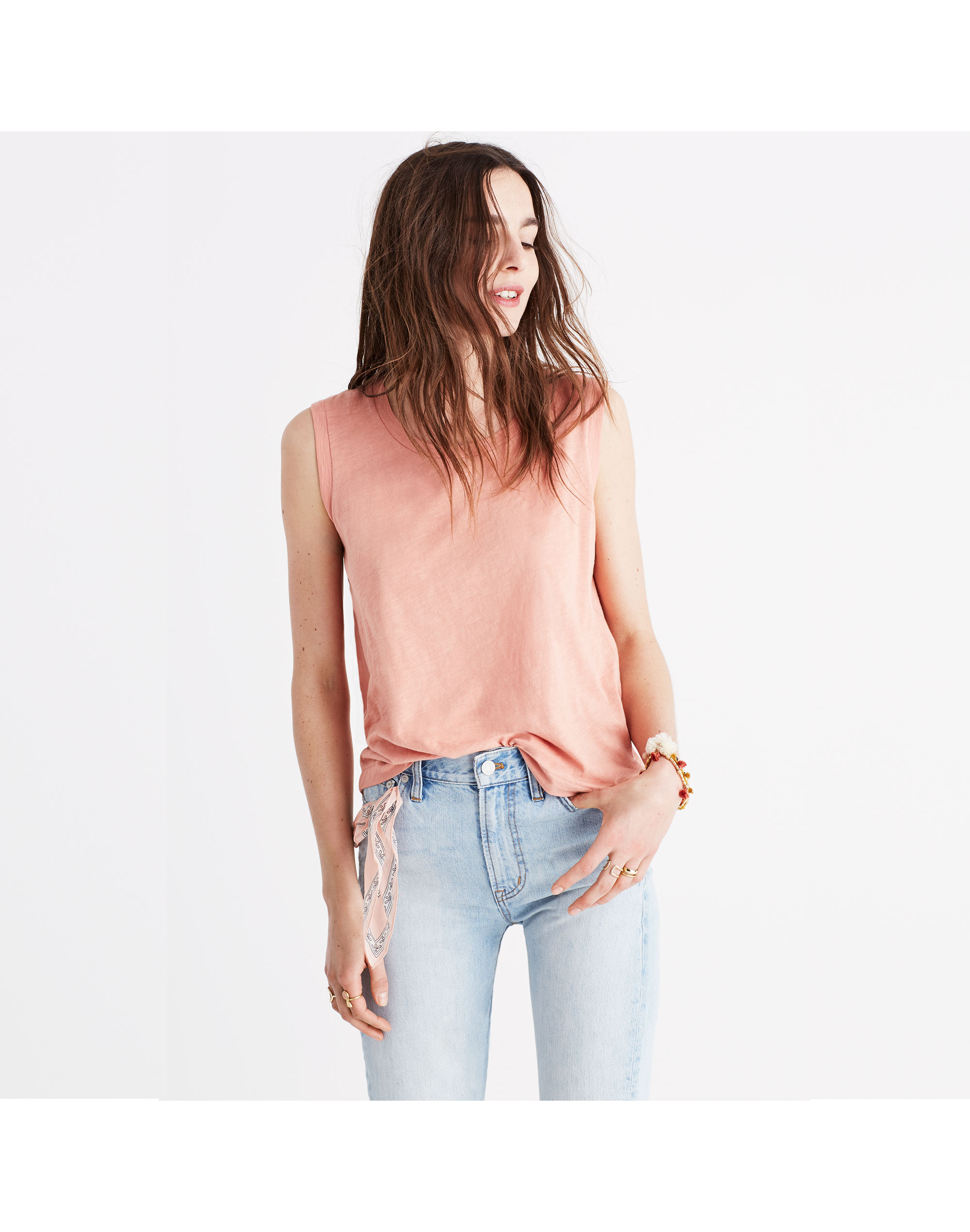 Whisper Cotton Crewneck Muscle Tank