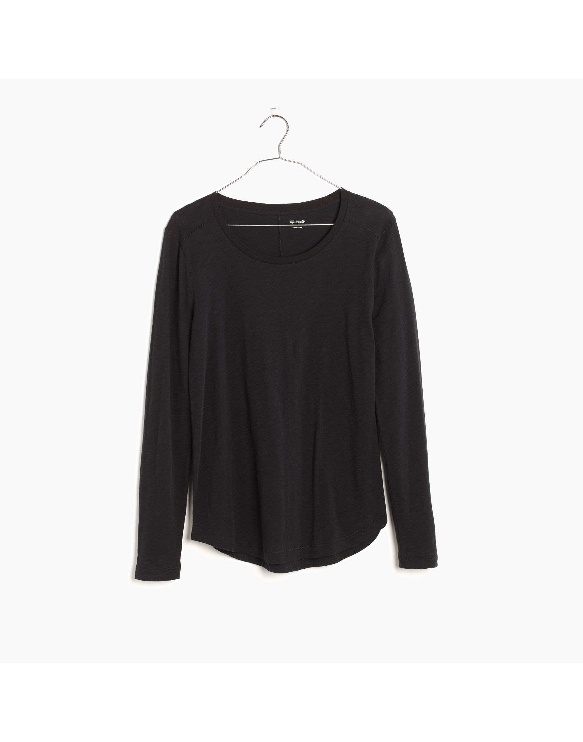 Whisper Cotton Long-Sleeve Crewneck Tee
