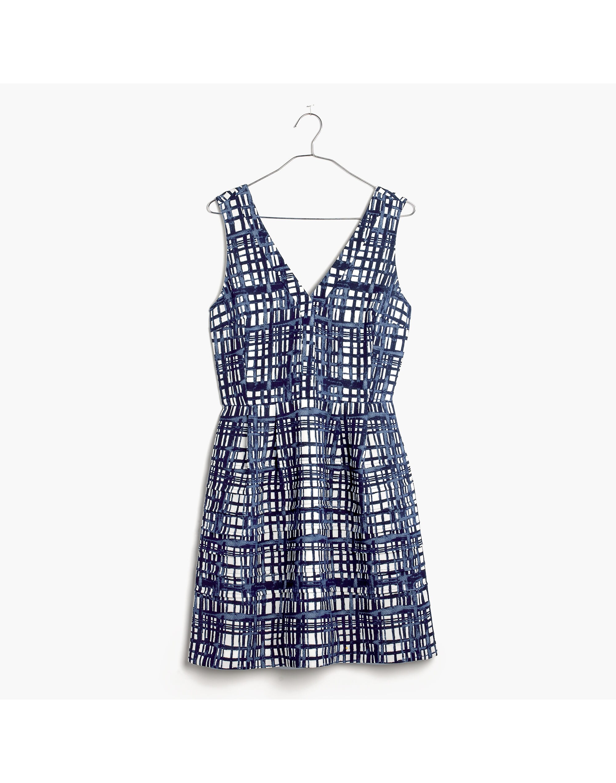 Midnight Dress in Brushstroke Plaid