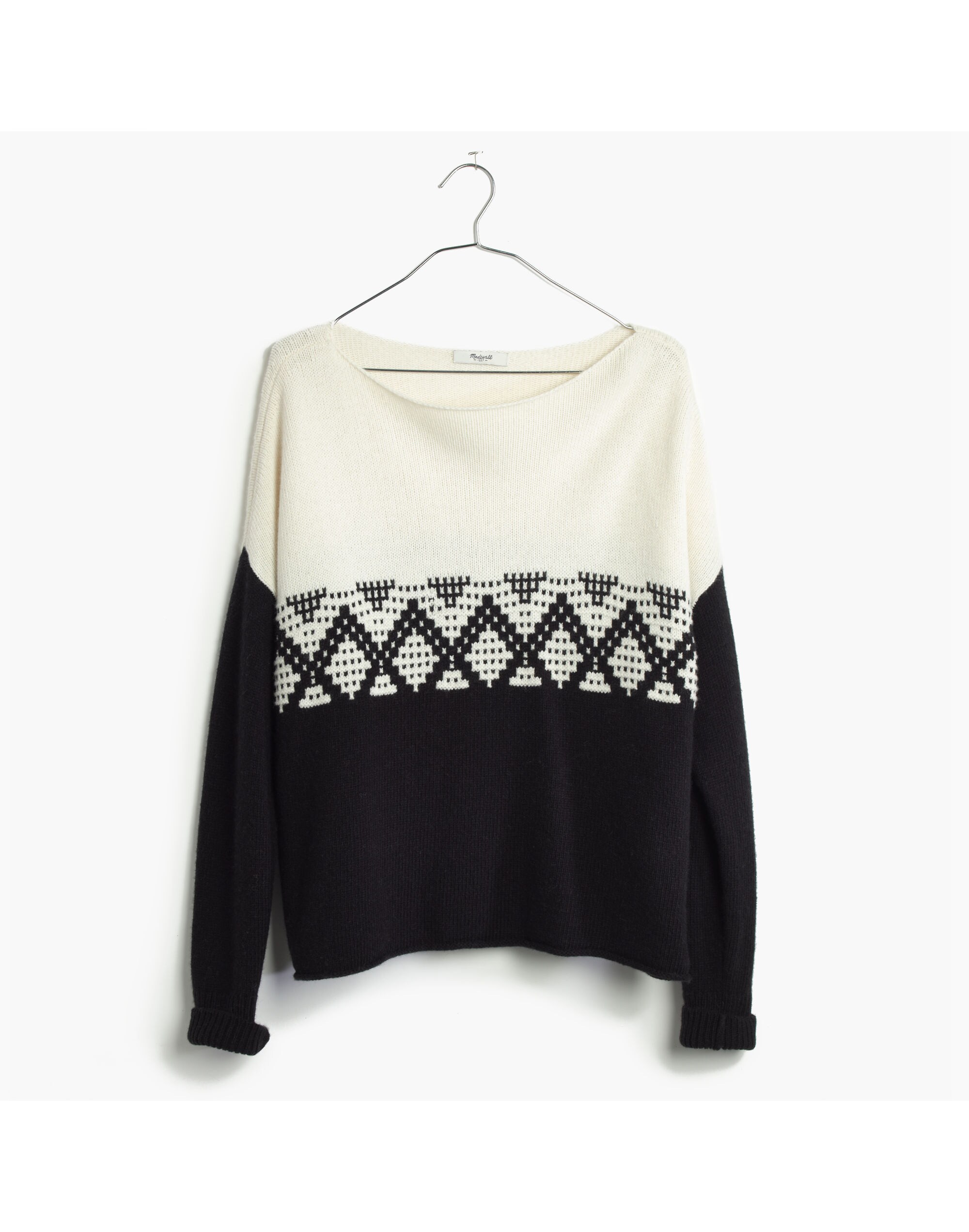 Contrast Fair Isle Pullover Sweater