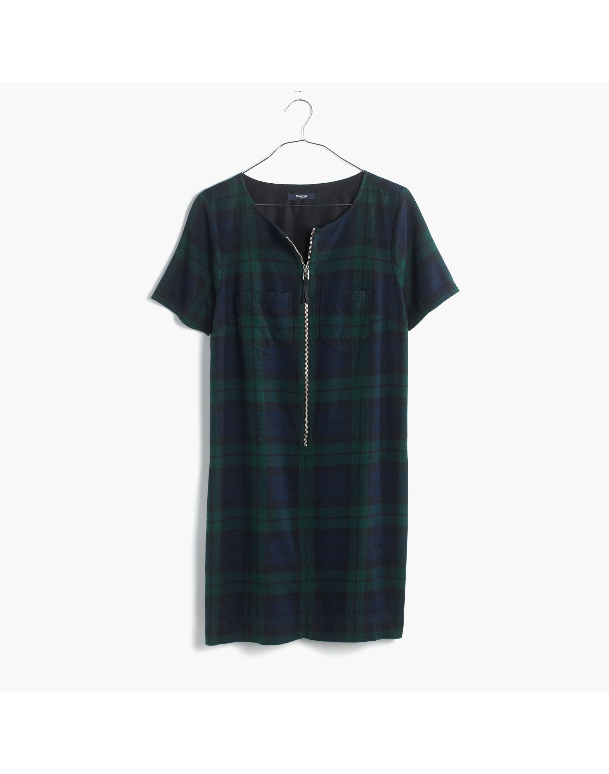 Dark Plaid Zip Dress