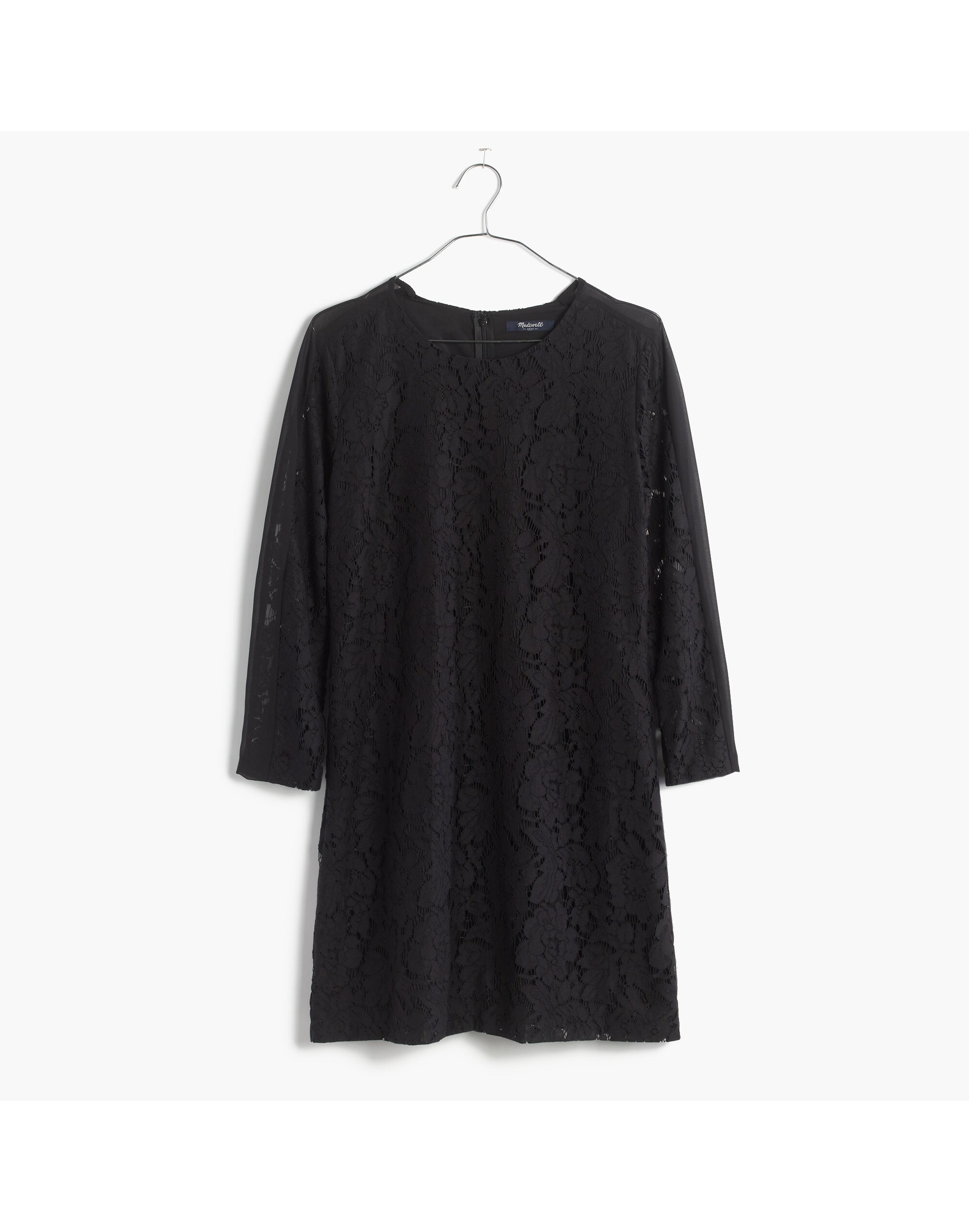 Lace Long-Sleeve Shift Dress