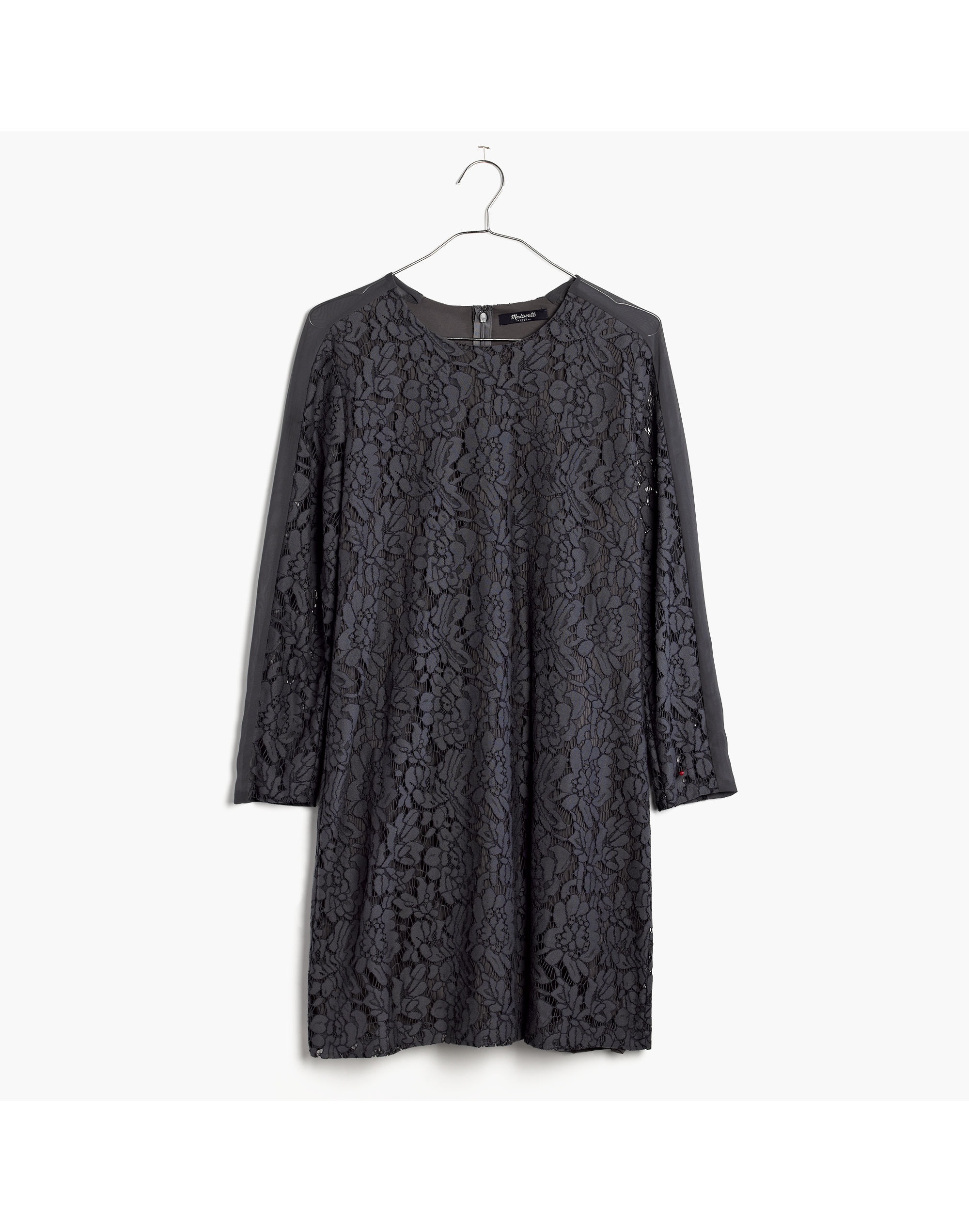 Lace Long-Sleeve Shift Dress