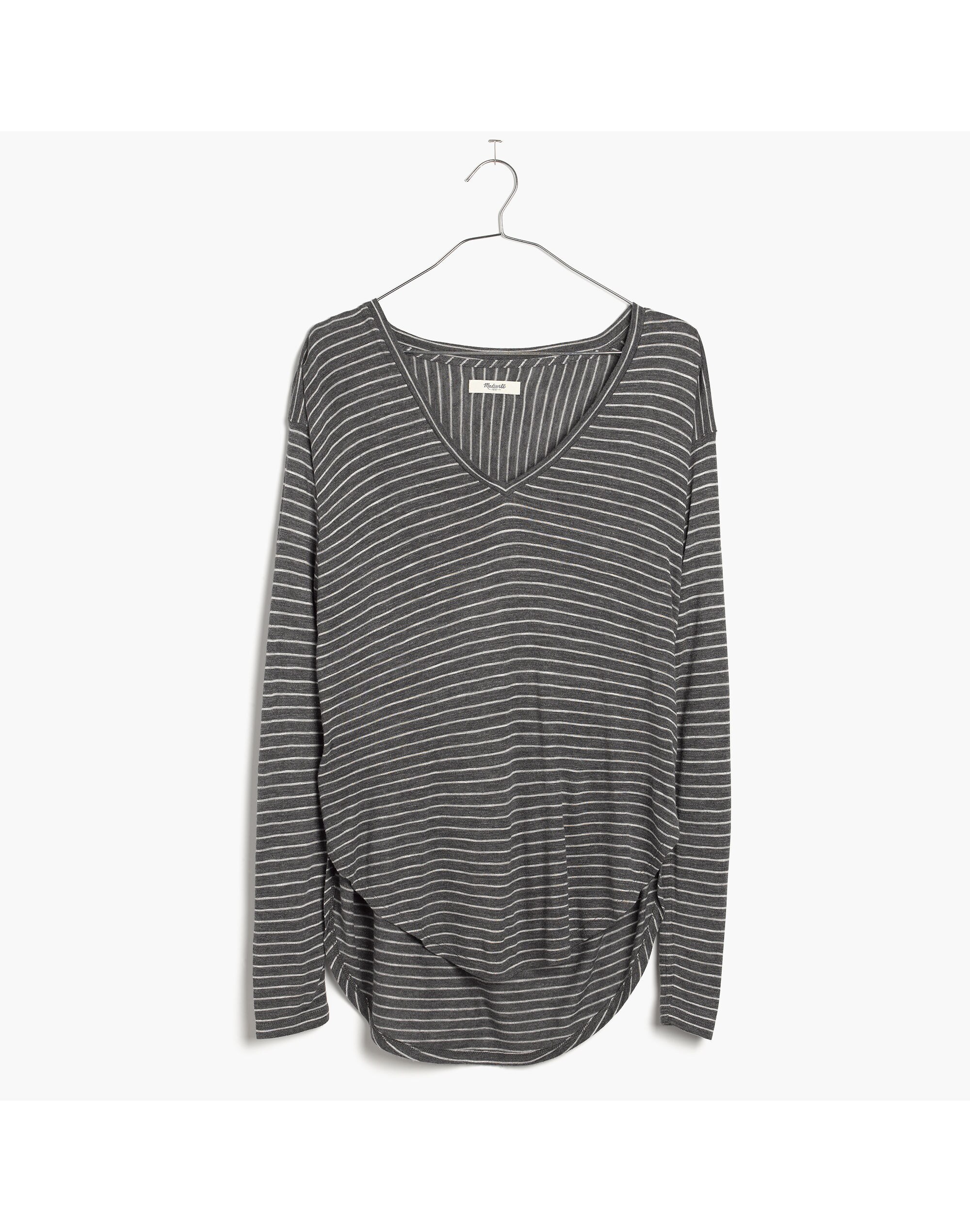Anthem Long-Sleeve V-Neck Tee in Naples Stripe