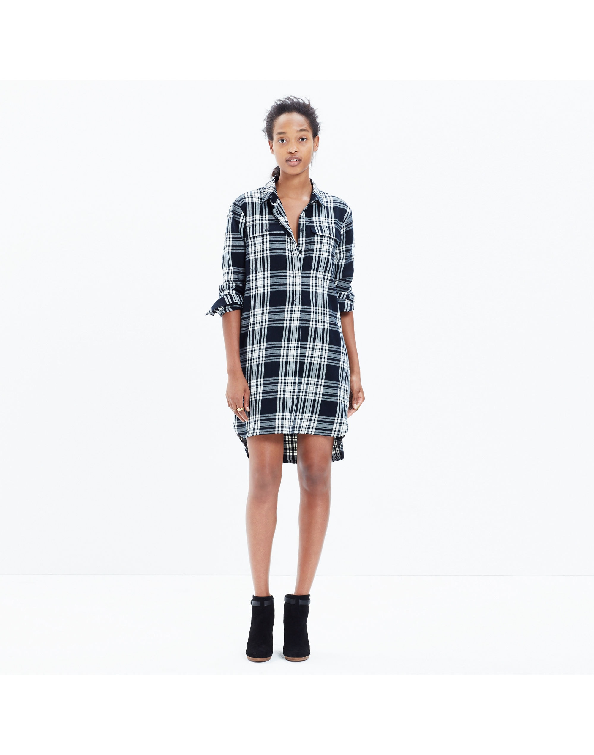 Flannel Daywalk Shirtdress in Glendale Plaid