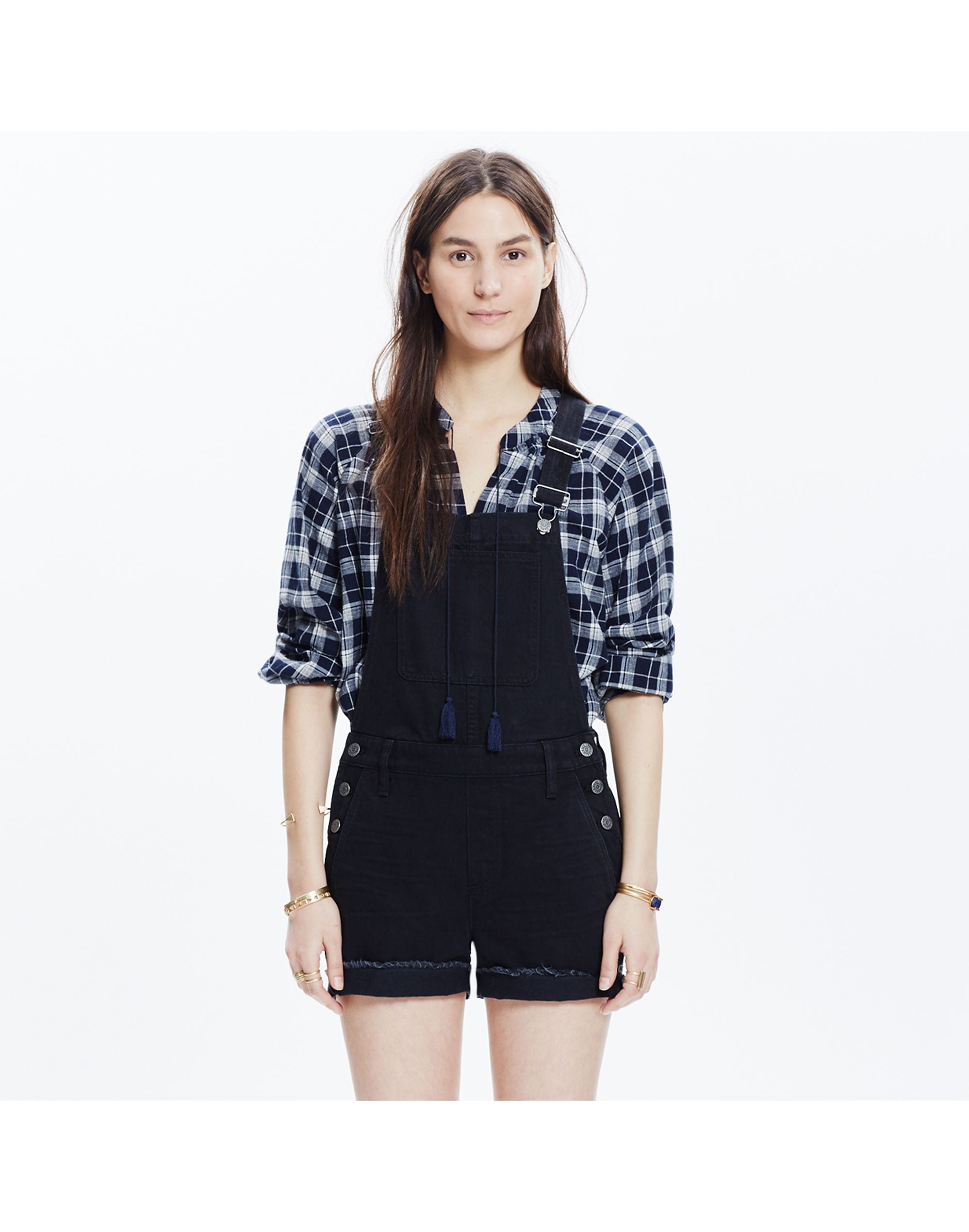 Adirondack Short Overalls in Washed Black