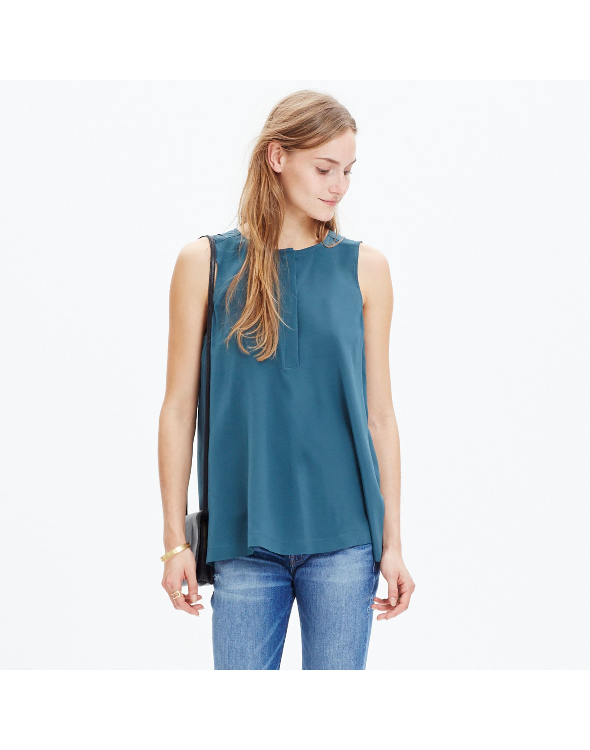 silk composition tank top