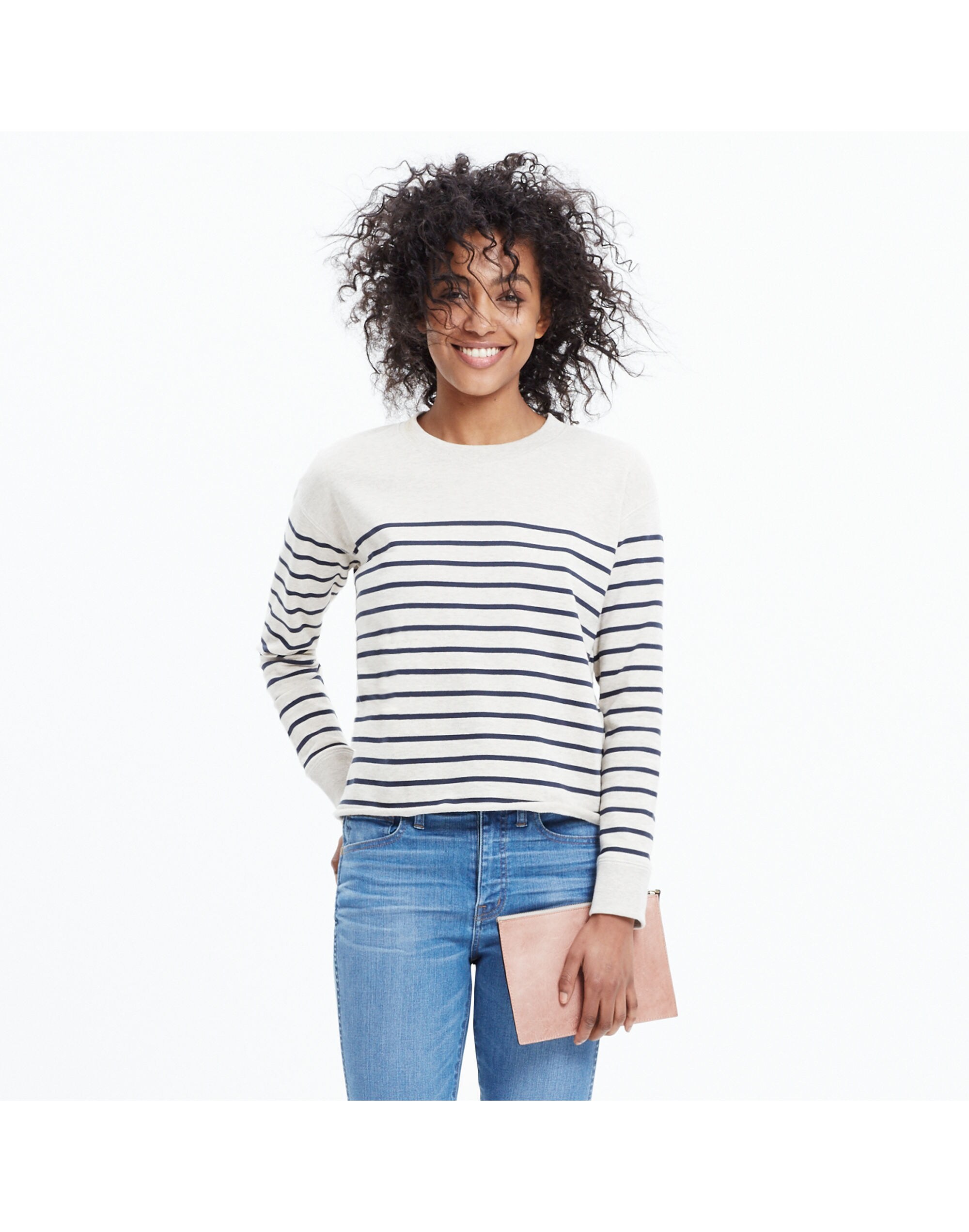 cutoff sweatshirt in stripe