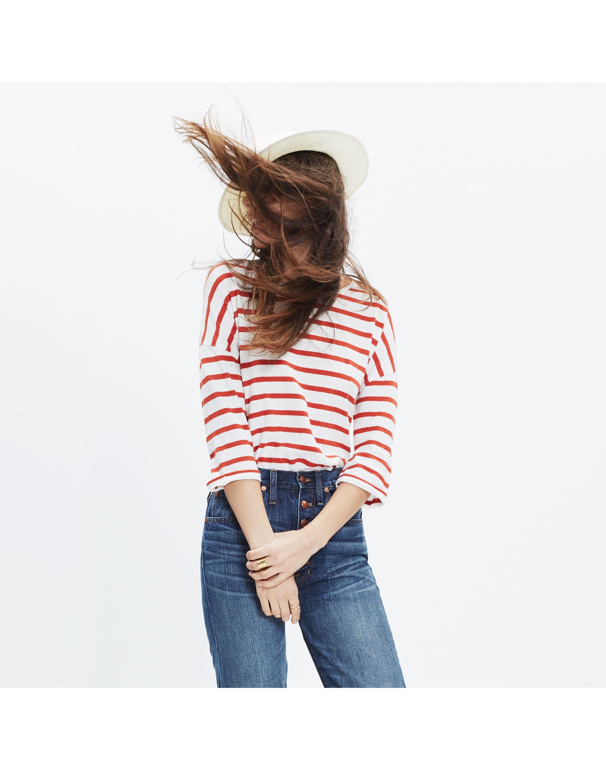 Audio Tee in Calabasa Stripe