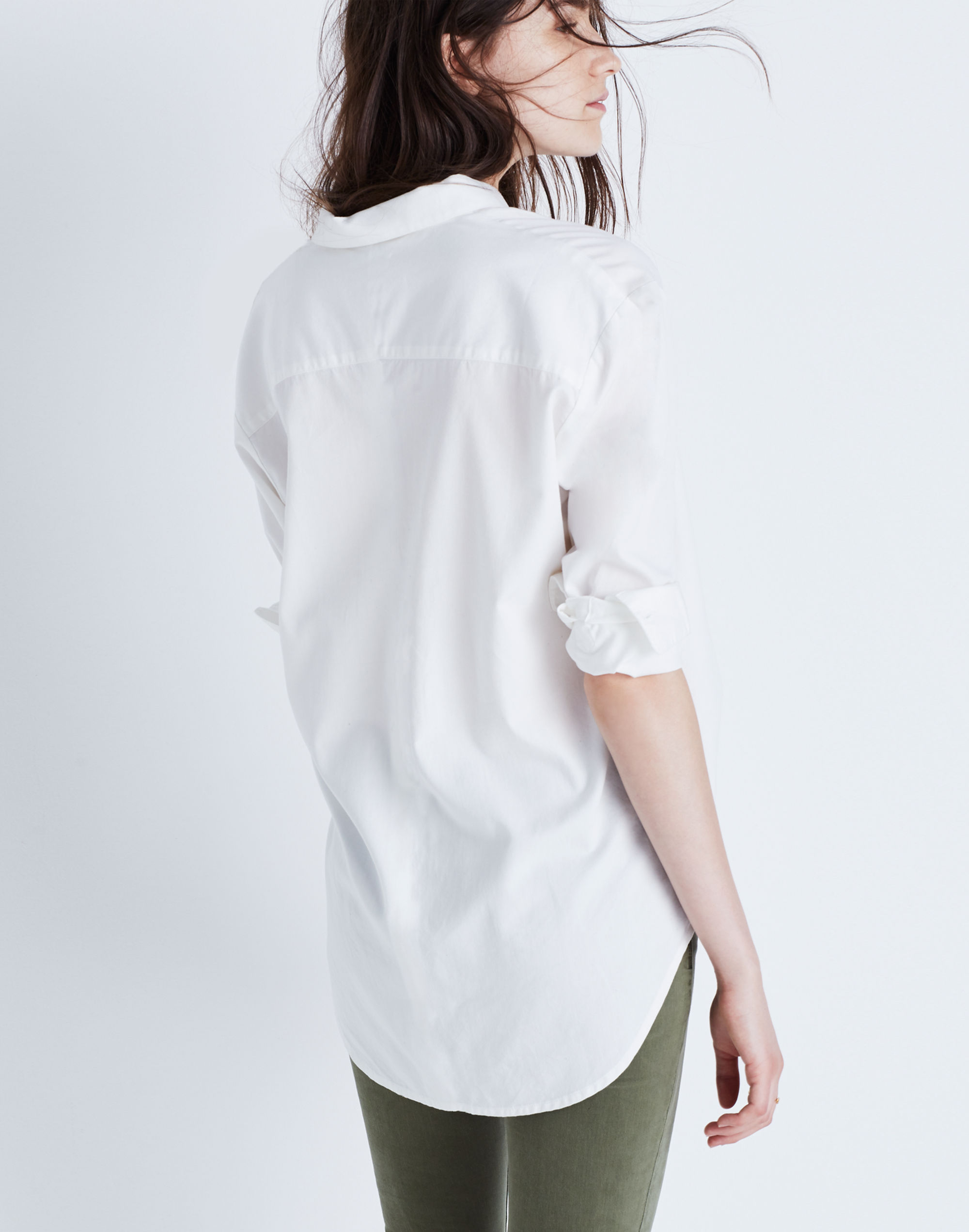 Drapey Oversized Boyshirt in Pure White
