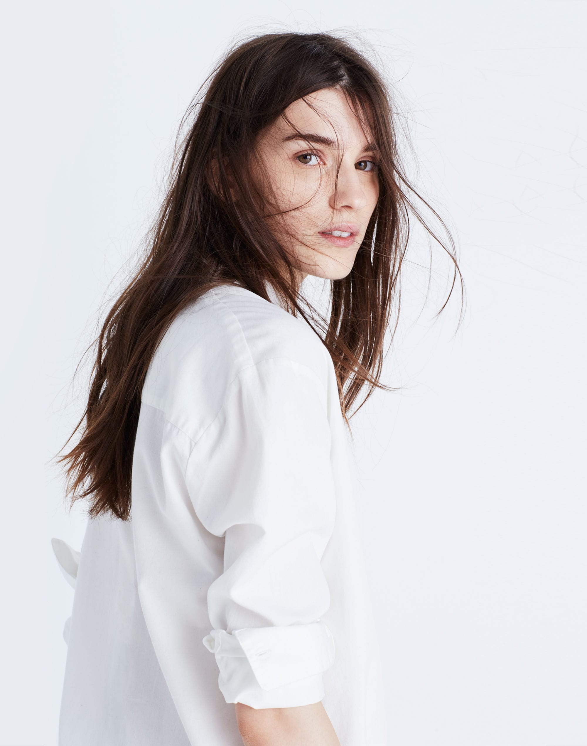 Drapey Oversized Boyshirt in Pure White