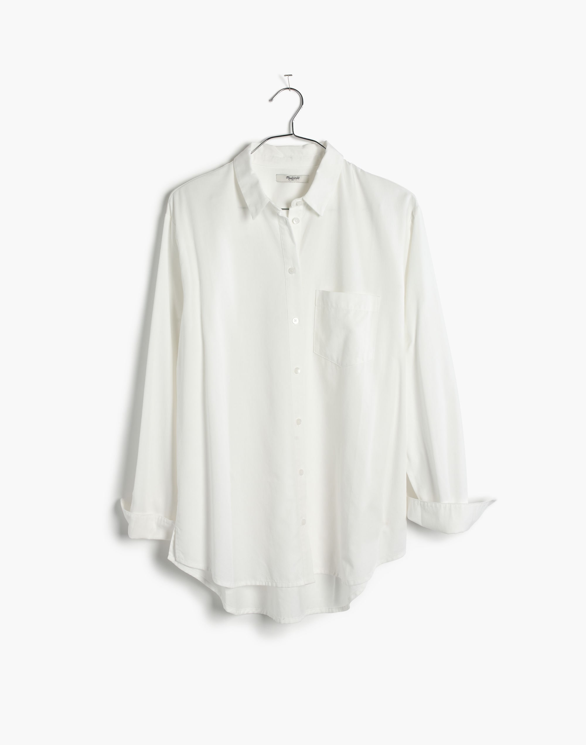 Drapey Oversized Boyshirt in Pure White