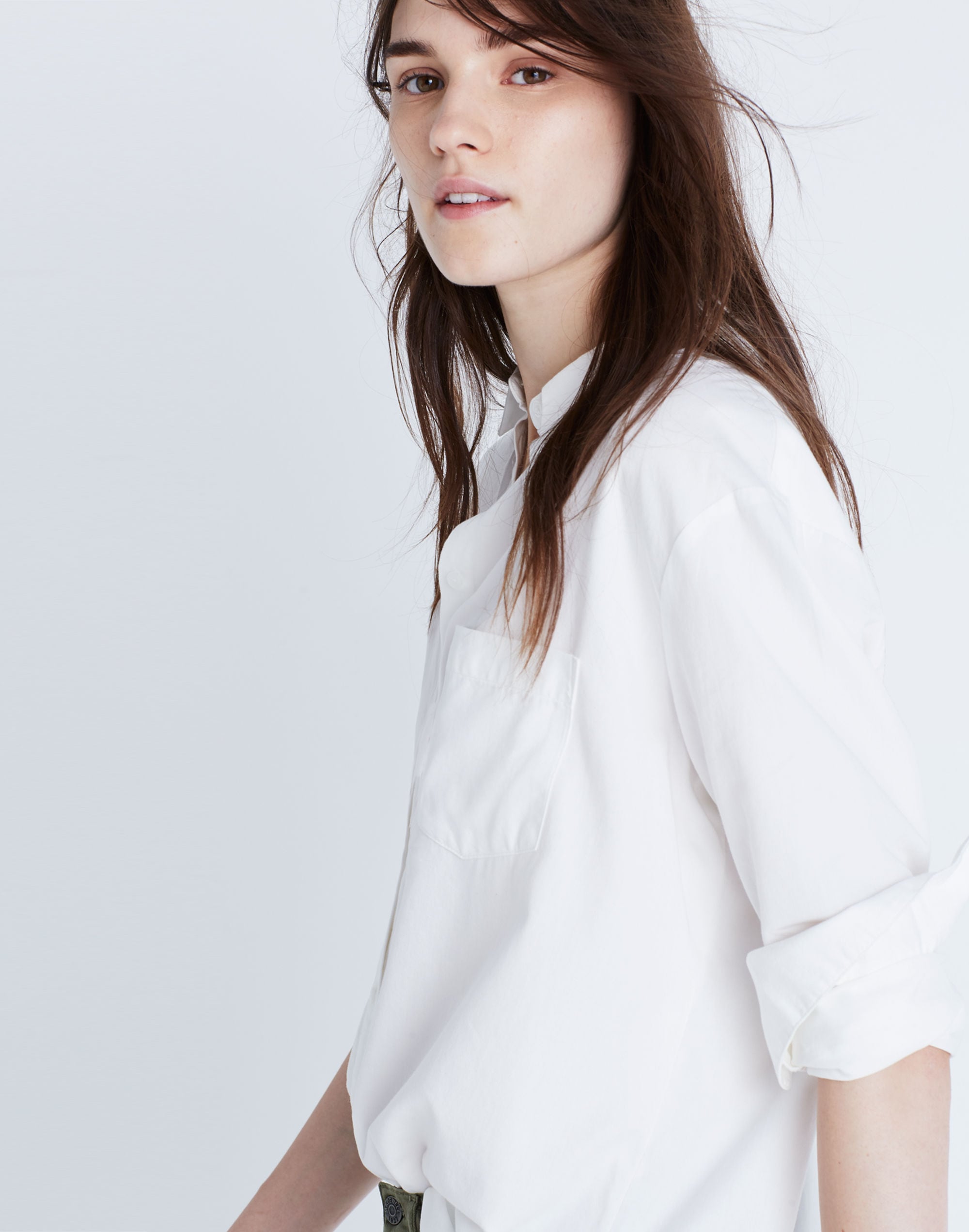 Drapey Oversized Boyshirt in Pure White