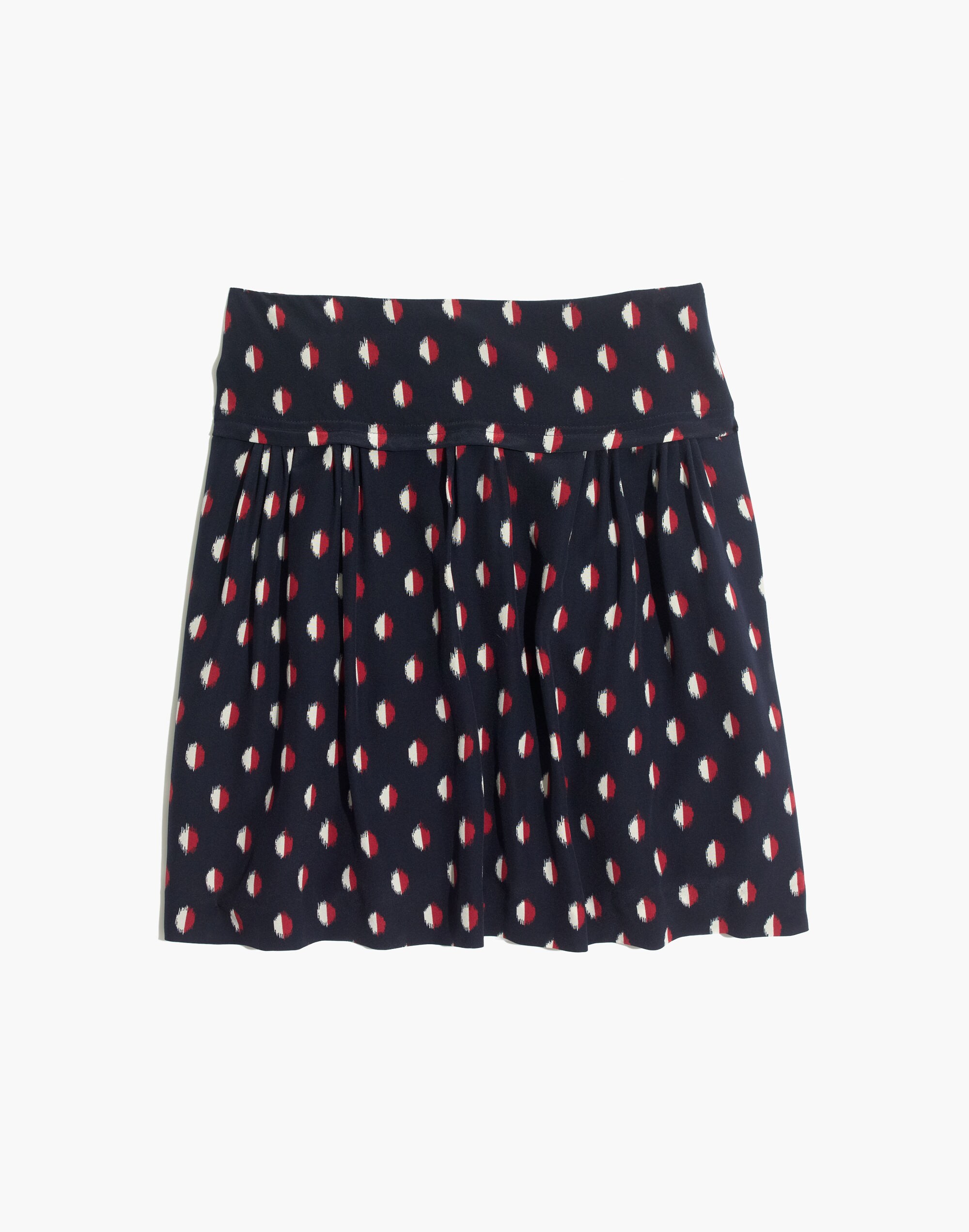 Silk Skyline Skirt in Ikat Dot