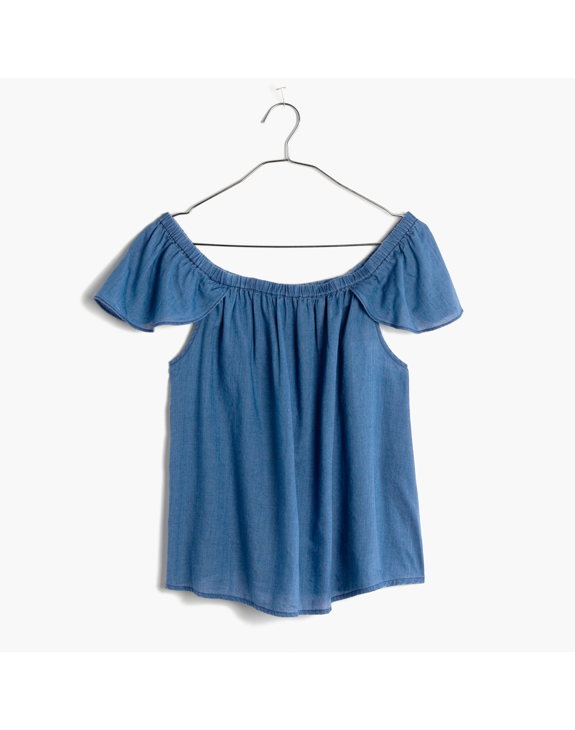 Indigo Cotton Off-the-Shoulder Top