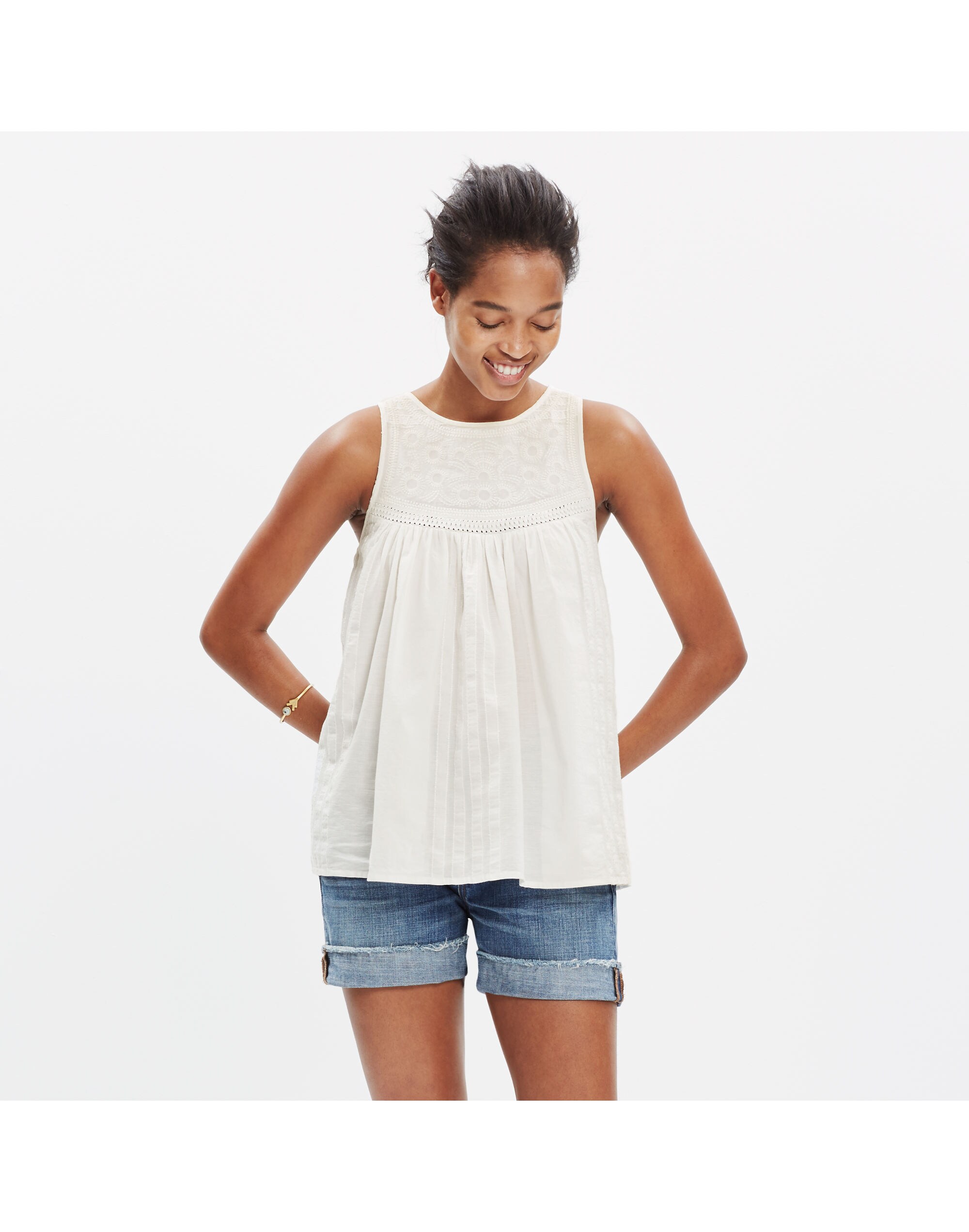 Embroidered Swing Tank Top | Madewell