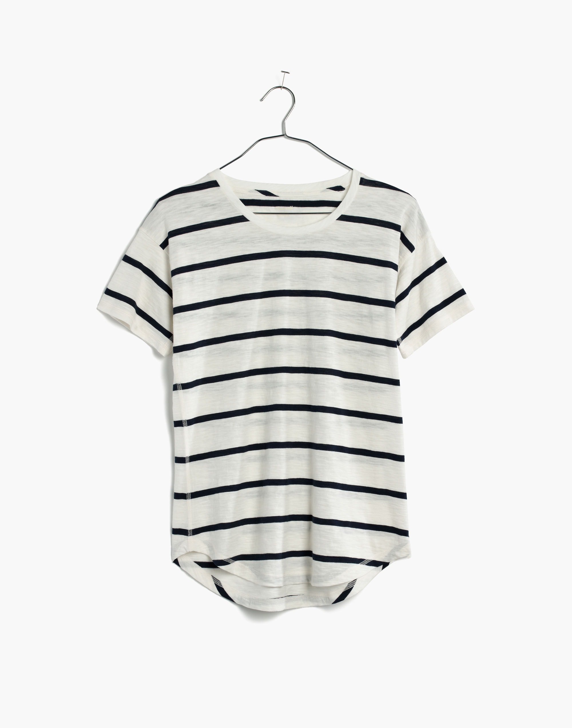 Whisper Cotton Crewneck Tee in Creston Stripe