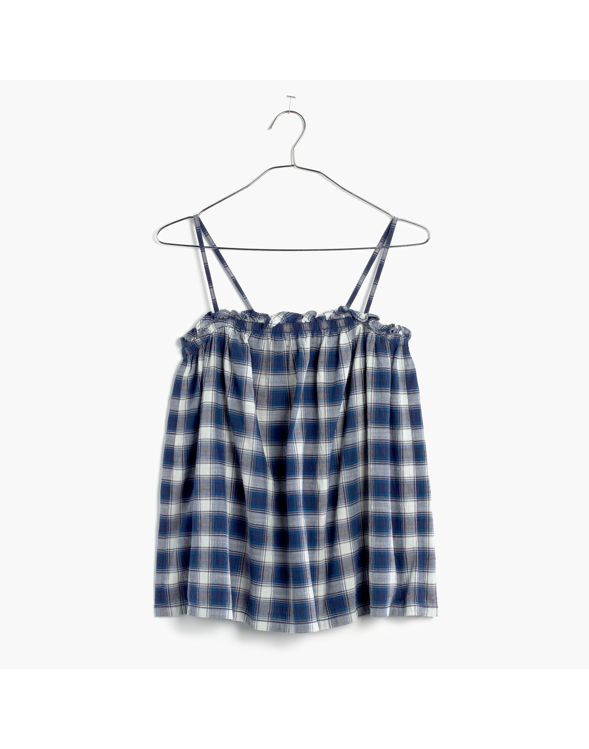 Indigo Plaid Tank Top