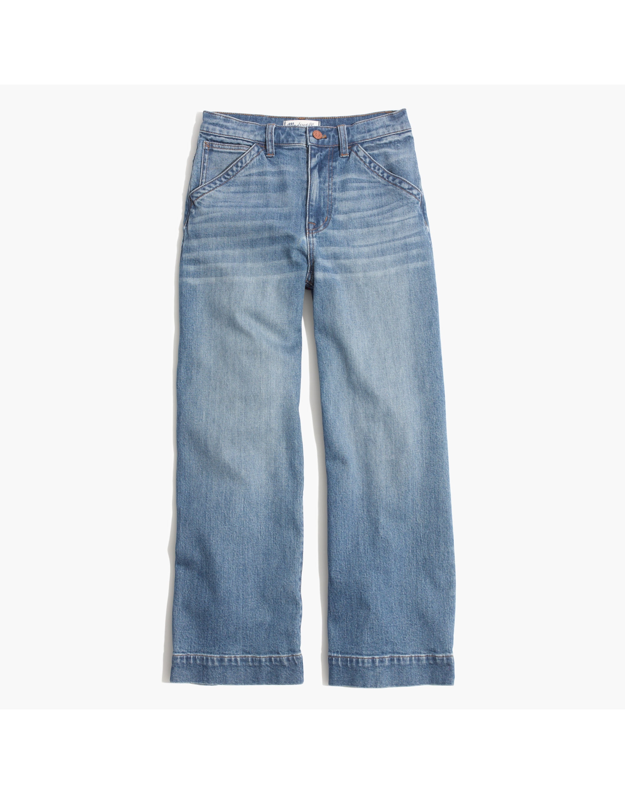 Wide-Leg Crop Jeans in Birdie Wash