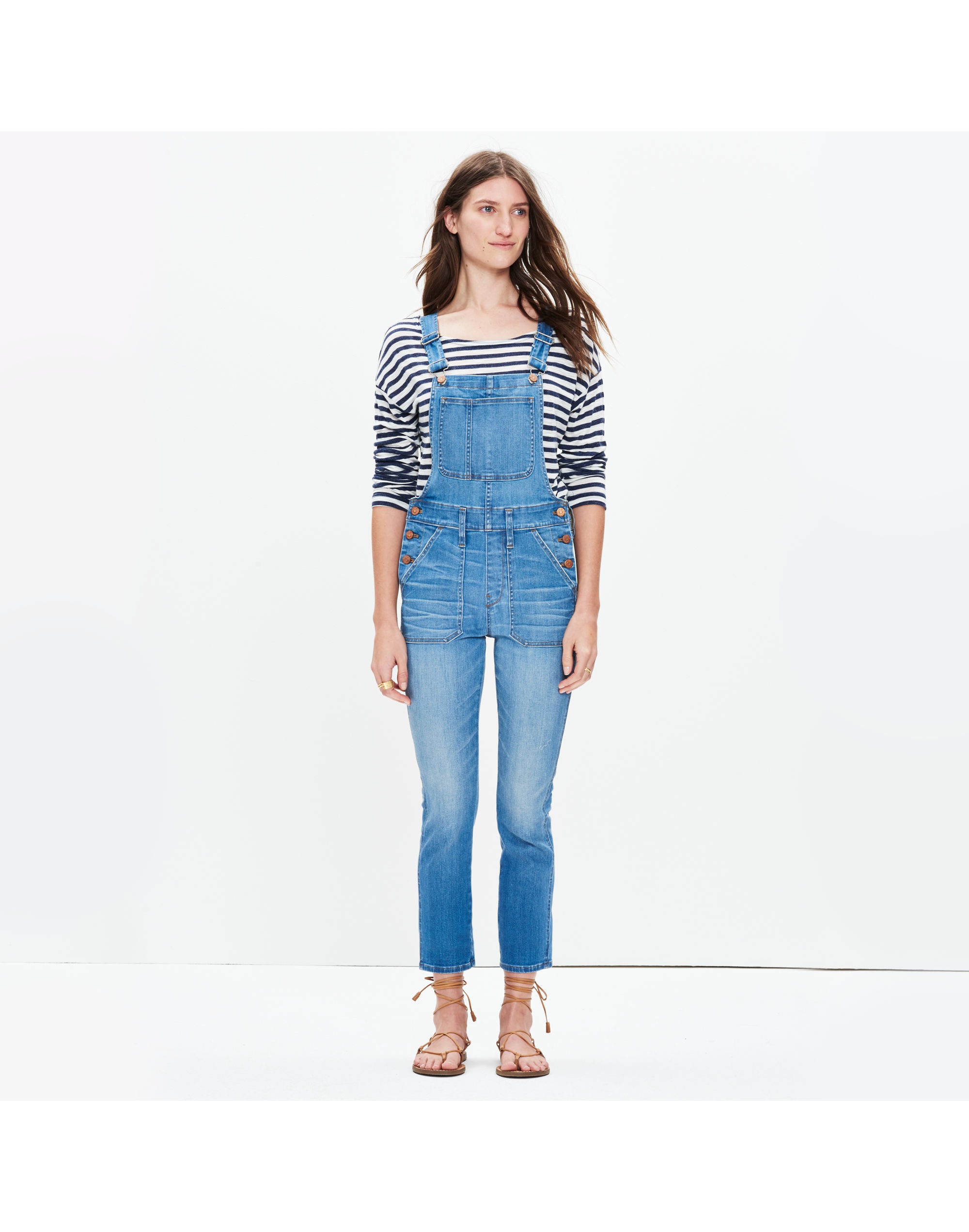 Skinny Crop Overalls in Hewitt Wash