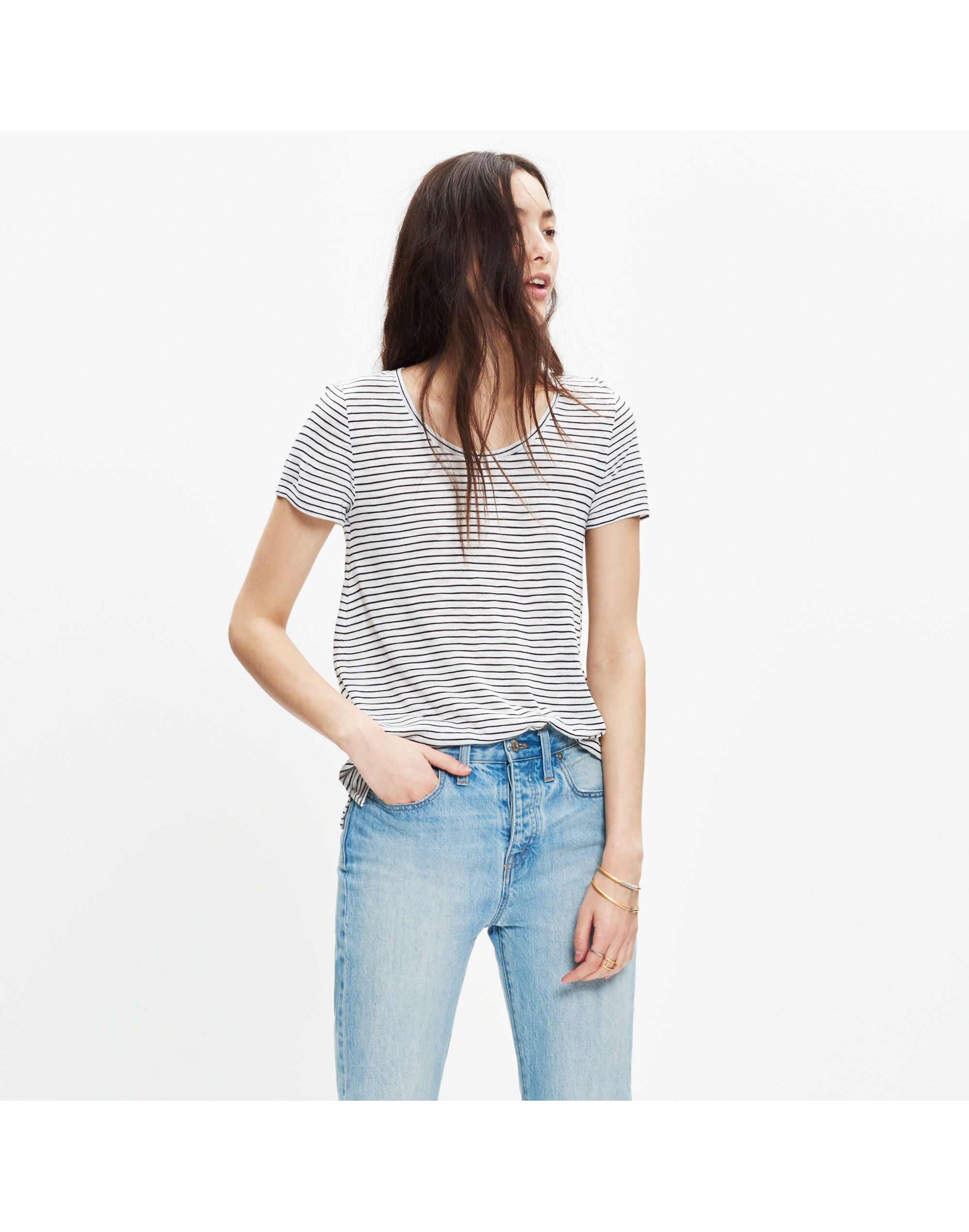 Anthem Crewneck Tee in Midday Stripe