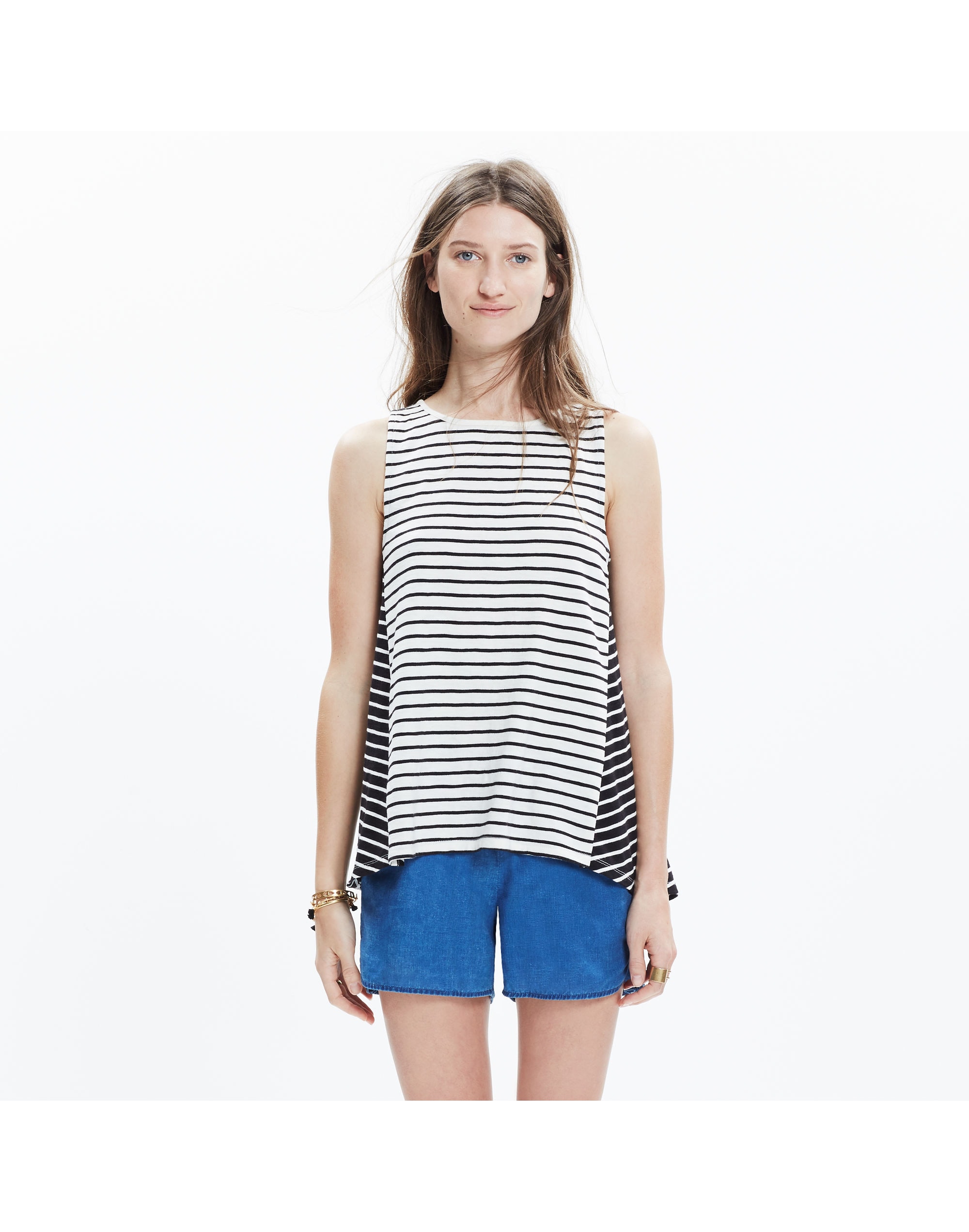 forward-seam tank top in stripe