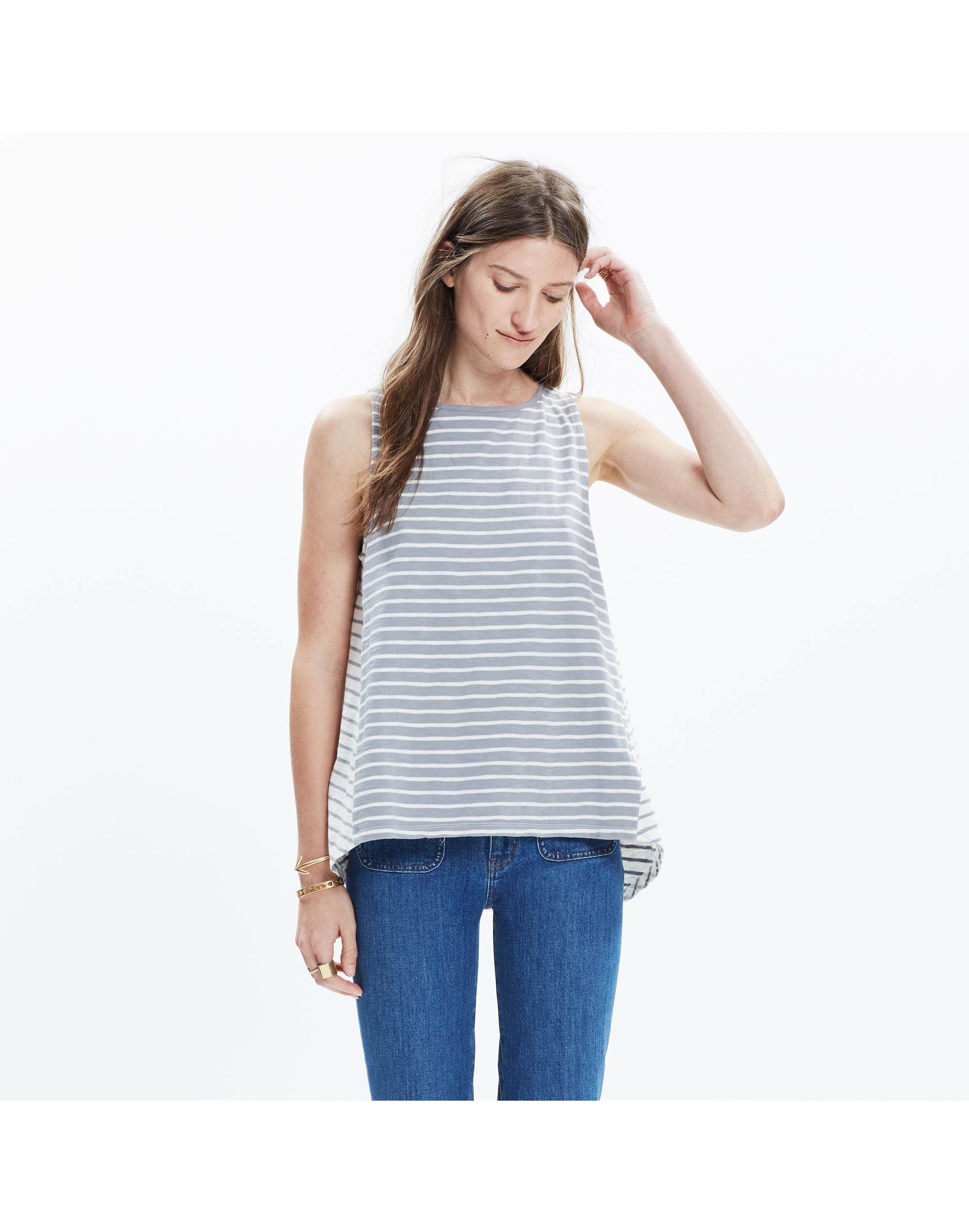 Forward-Seam Tank Top in Stripe
