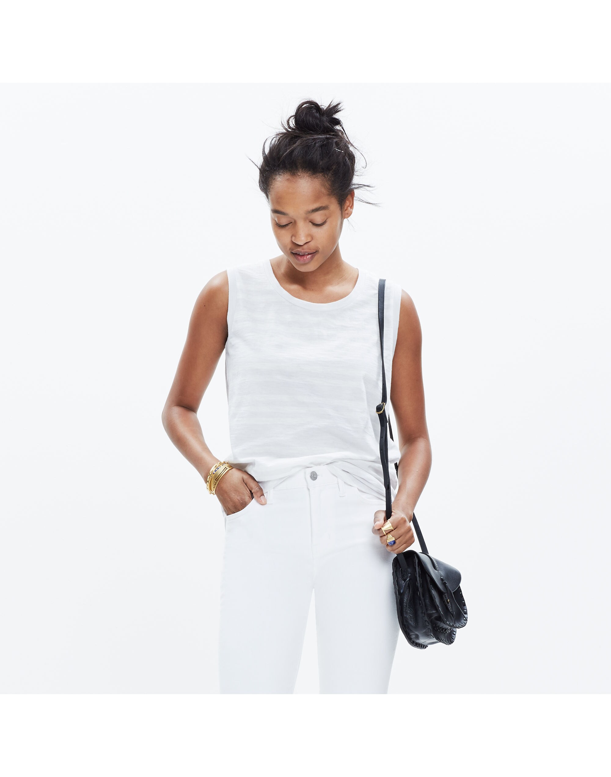 Whisper Cotton Muscle Tank in Menlo Stripe