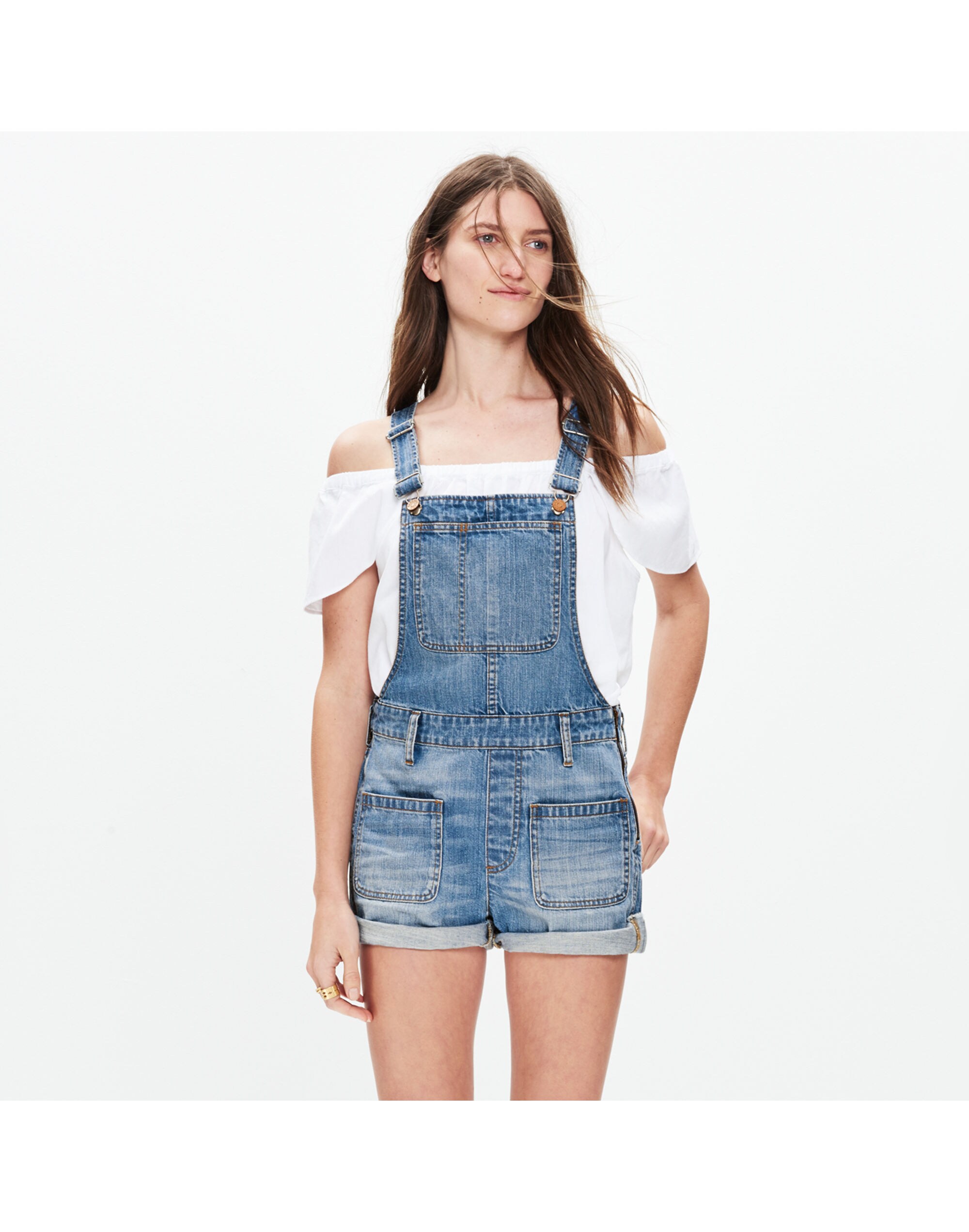Adirondack Short Overalls in Isley Wash