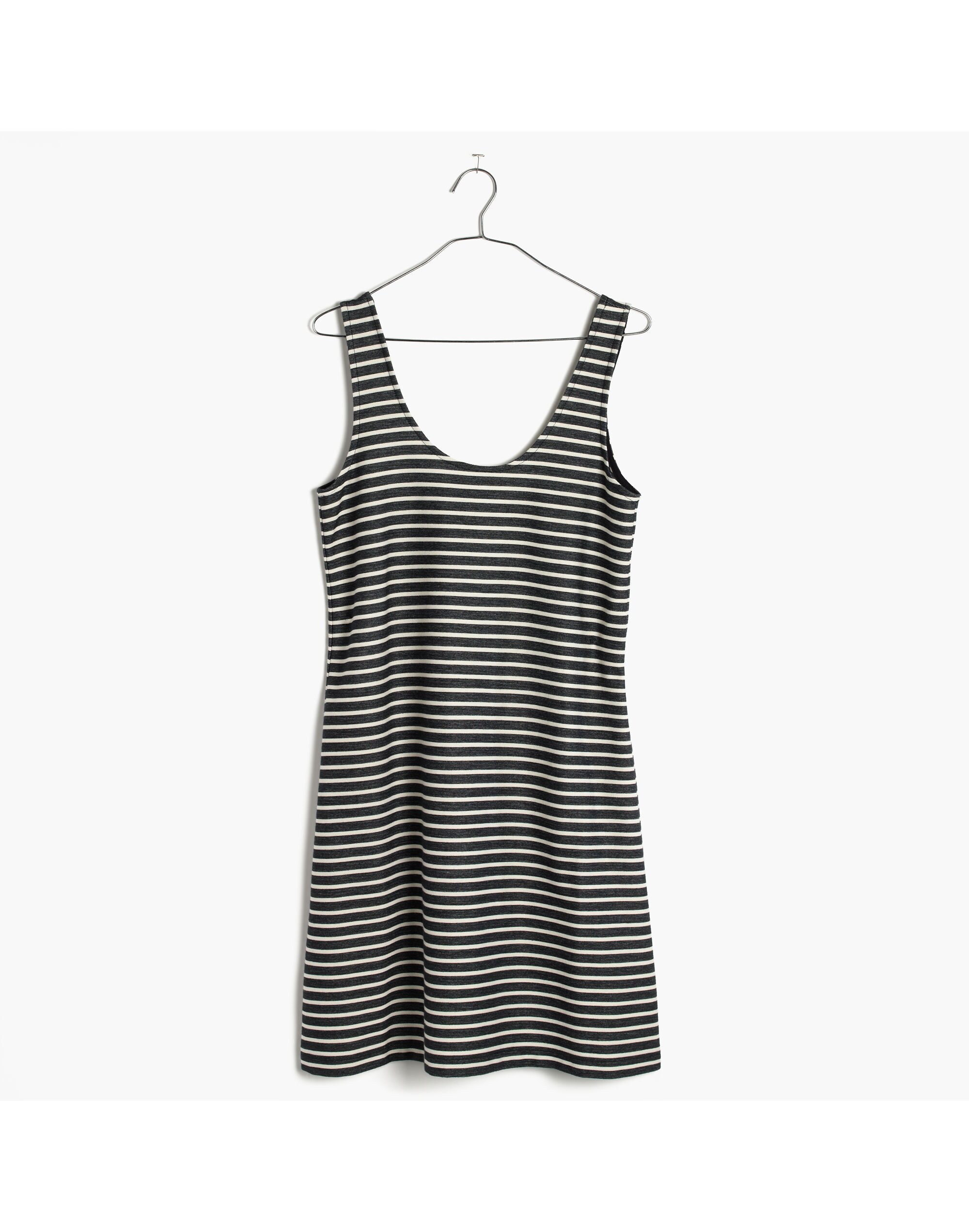 striped tank dress black white Gray Black Stripe Tank Dress L