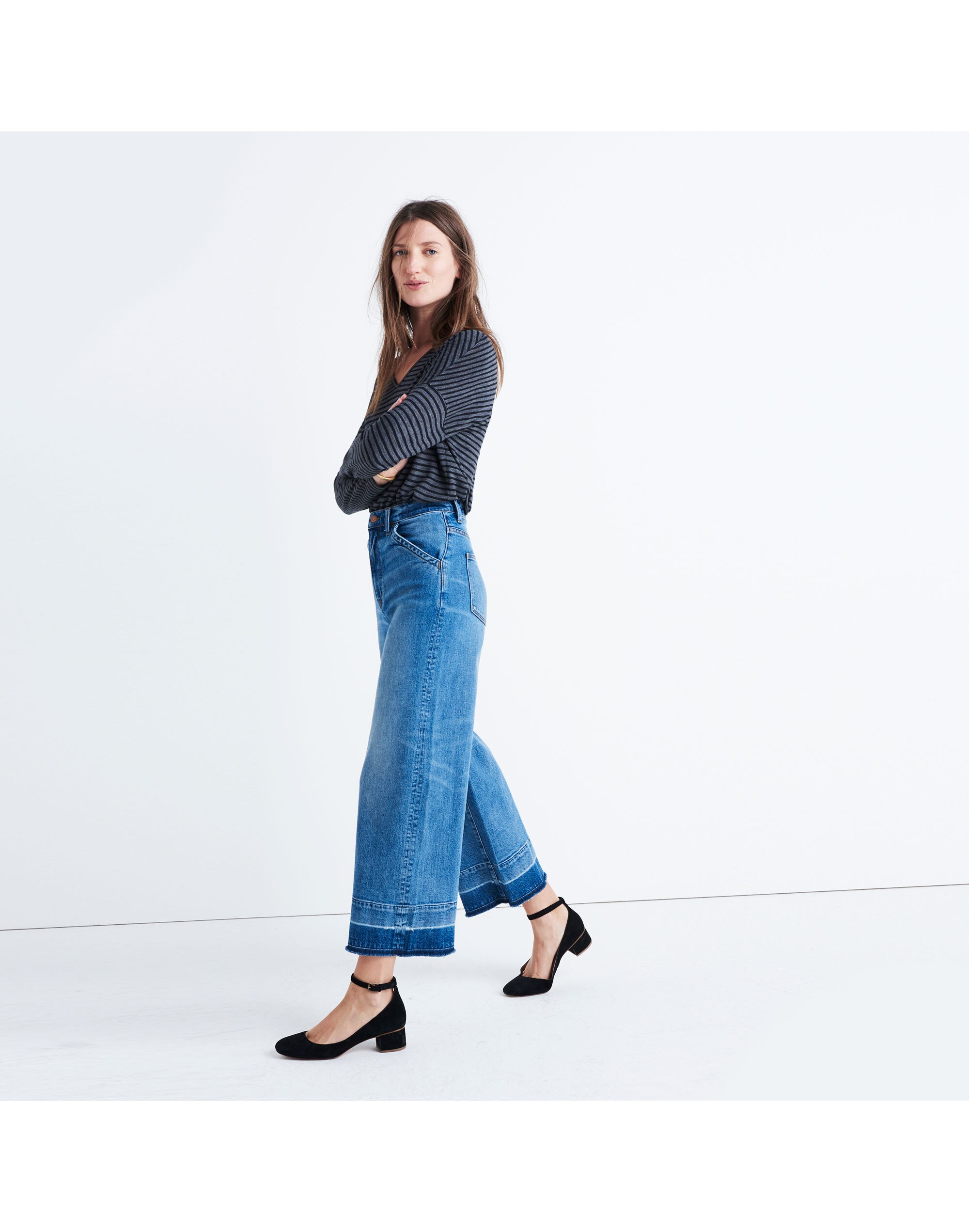 Wide-Leg Crop Jeans: Drop-Hem Edition