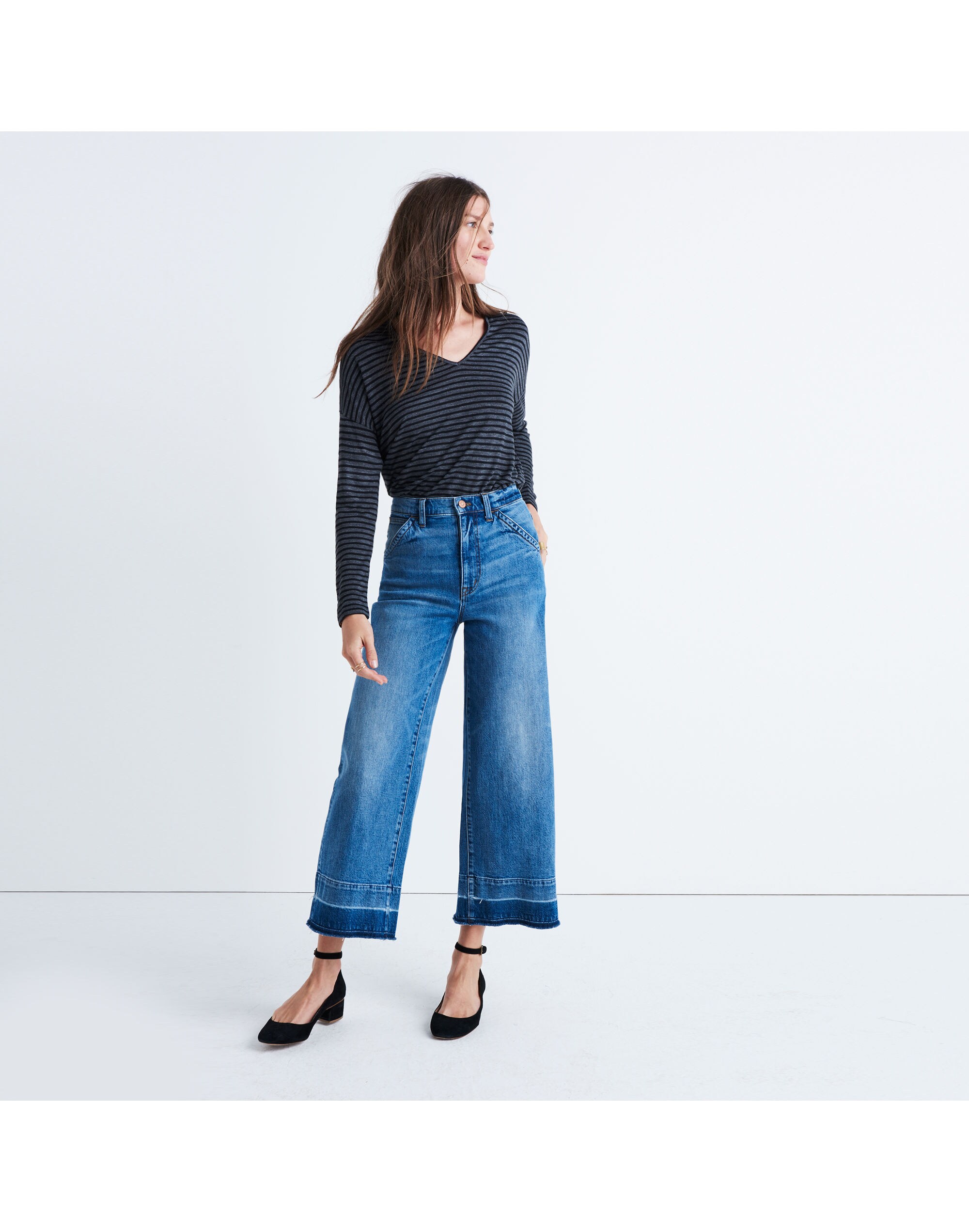 Wide-Leg Crop Jeans: Drop-Hem Edition