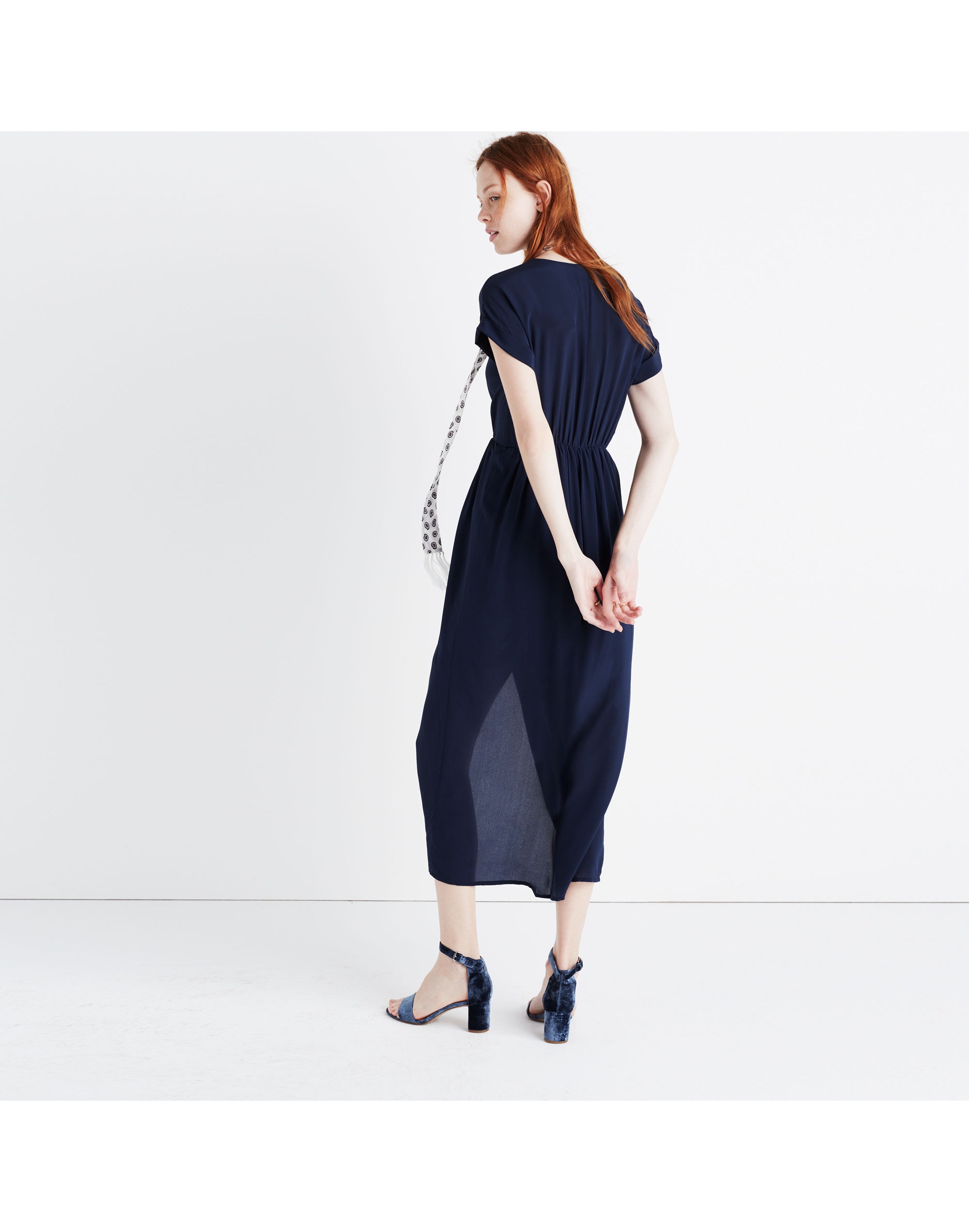 Silk Wrap-Front Maxi Dress