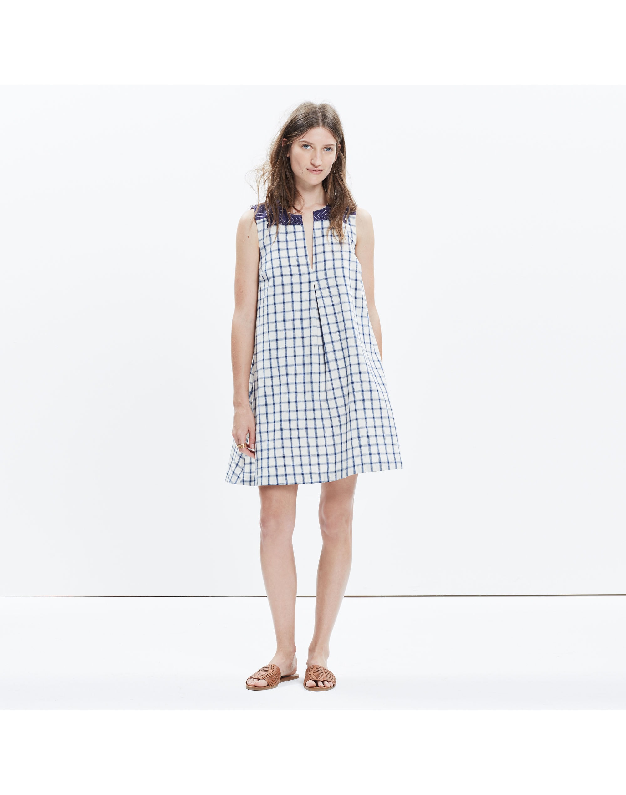 Embroidered Sunray Shirtdress